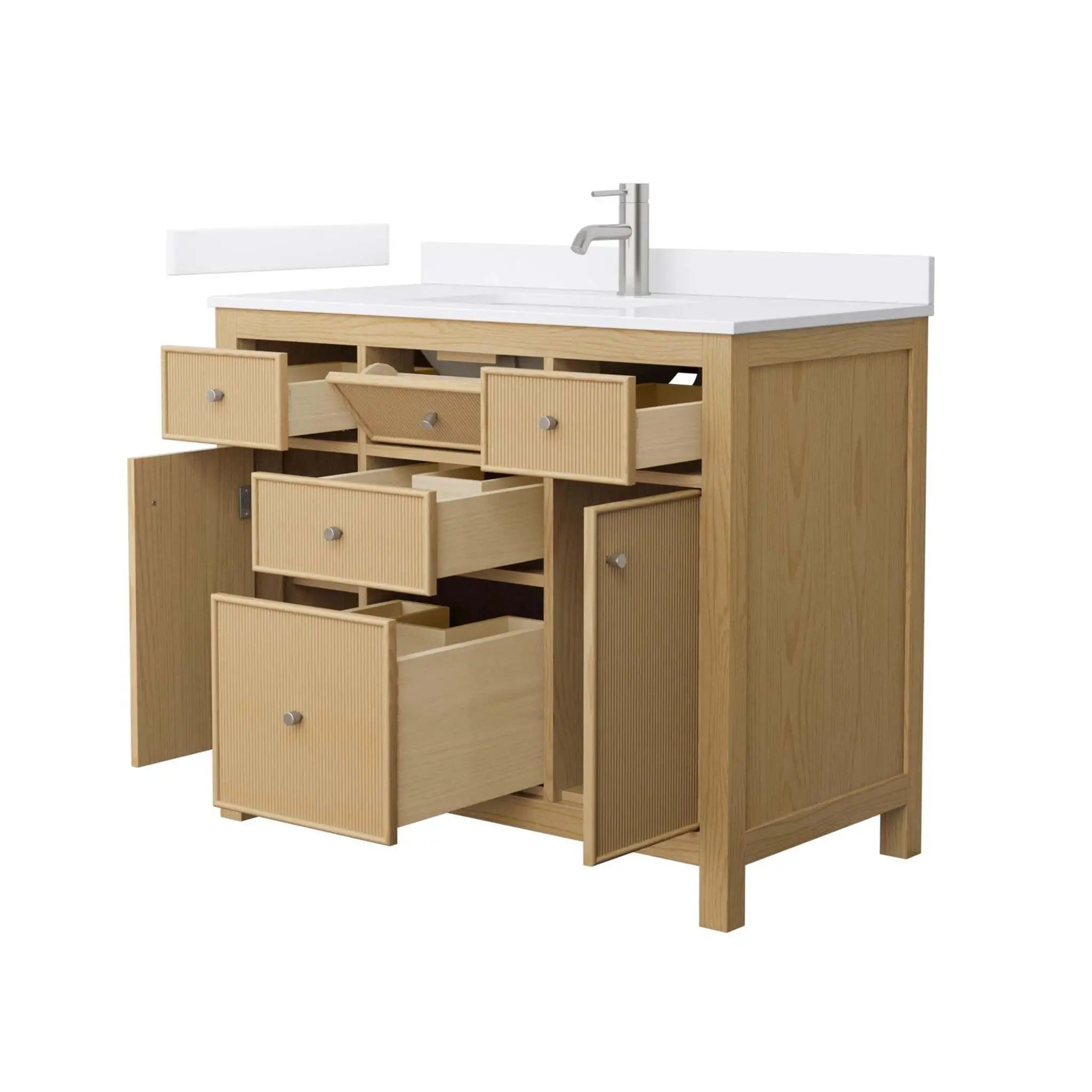 42" Pendry Single Bathroom Vanity in Tanned Oak with Brushed Nickel Trim by Wyndham