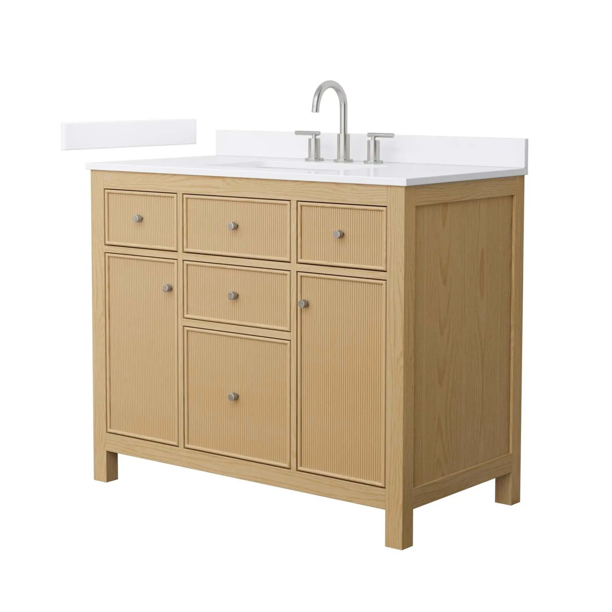 42" Pendry Single Bathroom Vanity in Tanned Oak with Brushed Nickel Trim by Wyndham