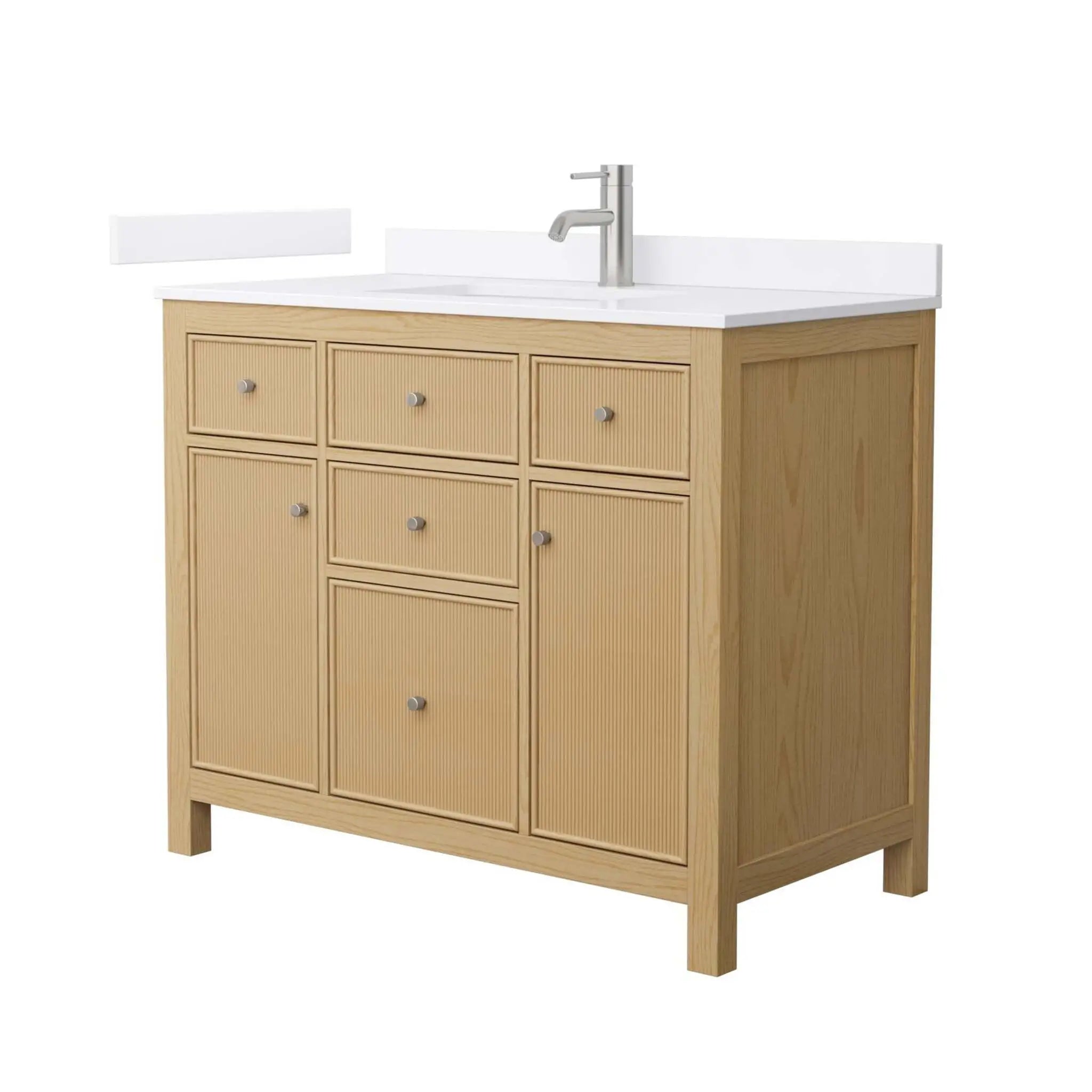 42" Pendry Single Bathroom Vanity in Tanned Oak with Brushed Nickel Trim by Wyndham