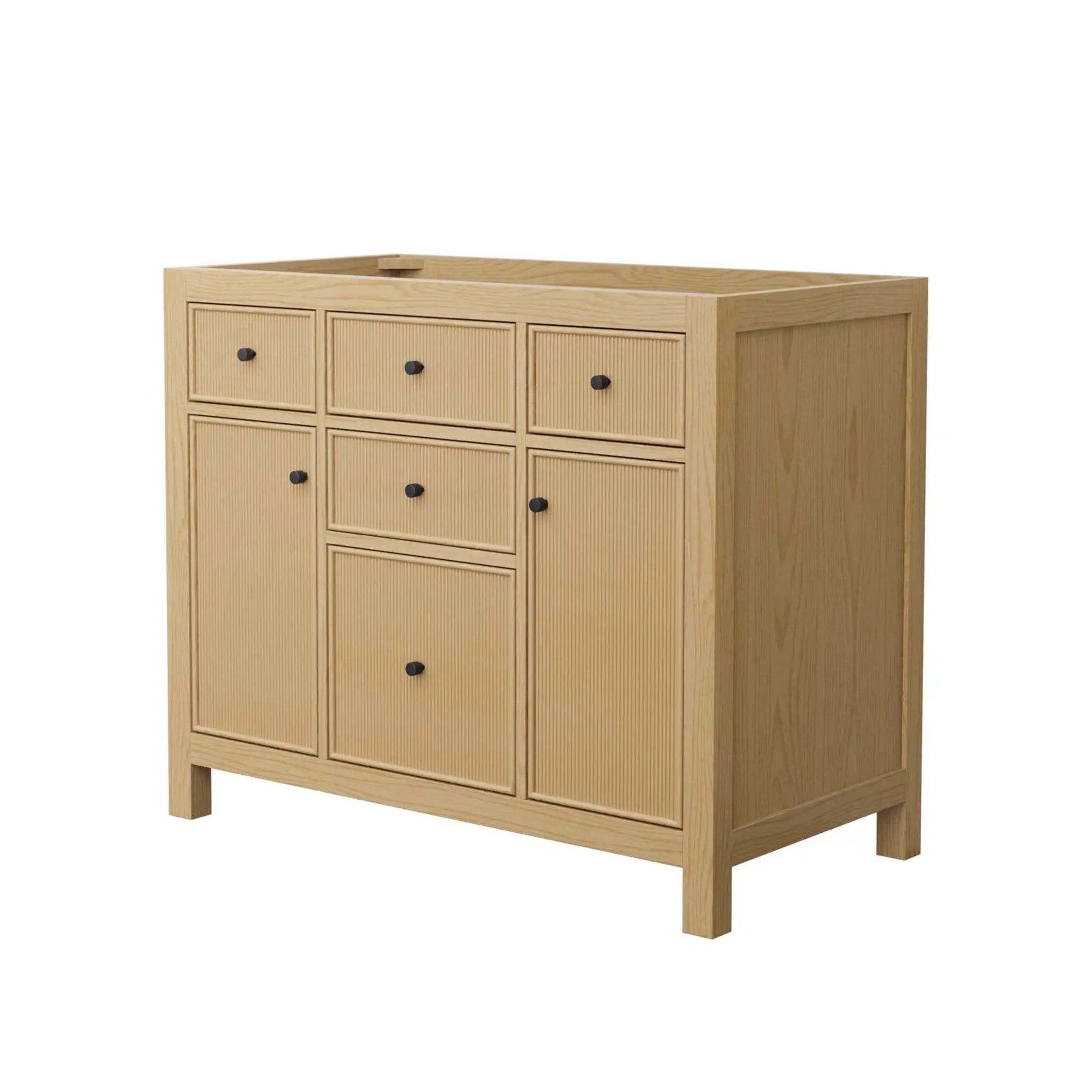 42" Pendry Single Bathroom Vanity in Tanned Oak with Matte Black Trim by Wyndham