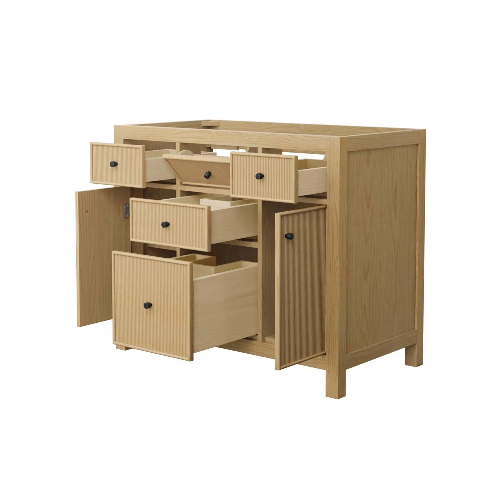 42" Pendry Single Bathroom Vanity in Tanned Oak with Matte Black Trim by Wyndham