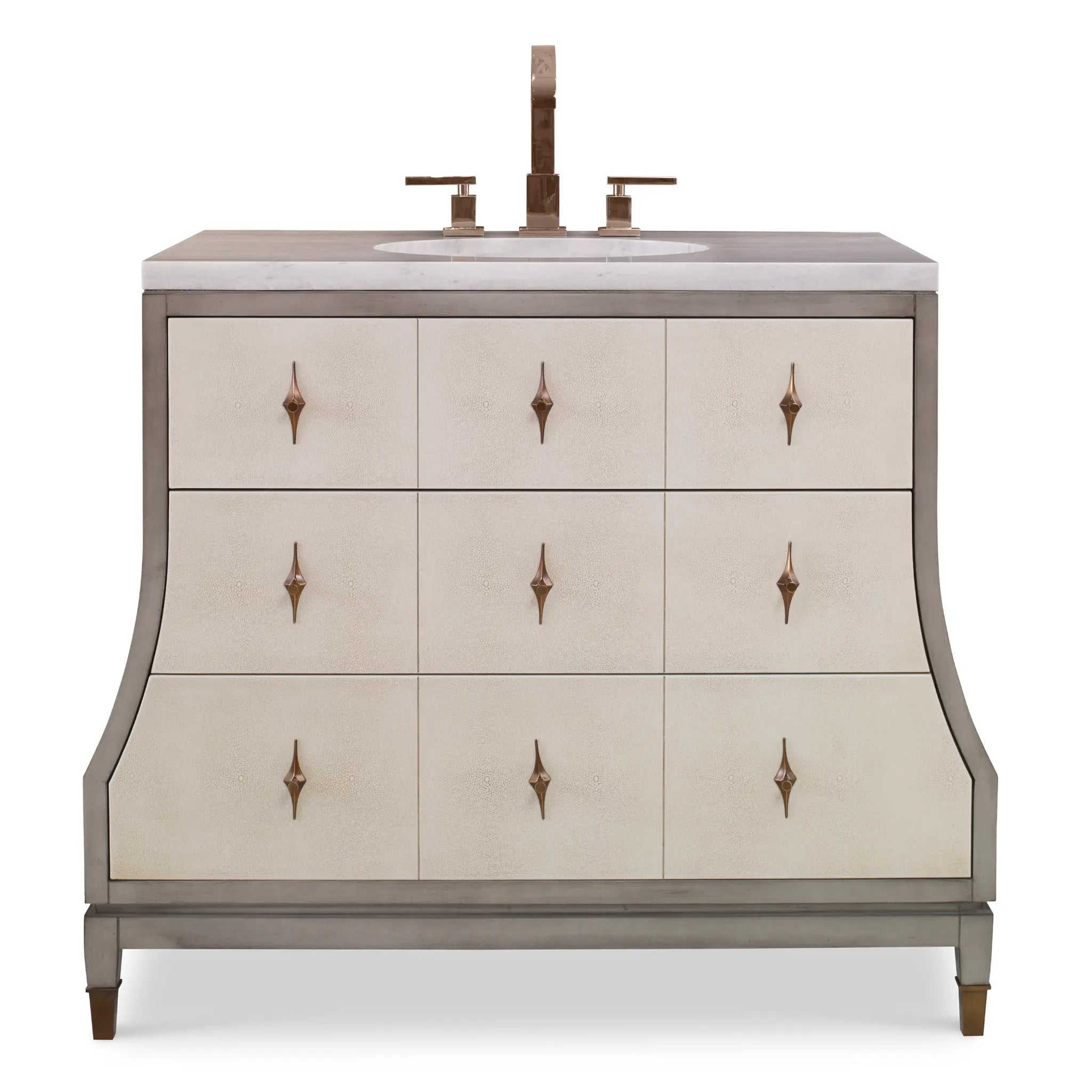42" Tapered Sink Chest - Ash Grey And Linen by Ambella Home image