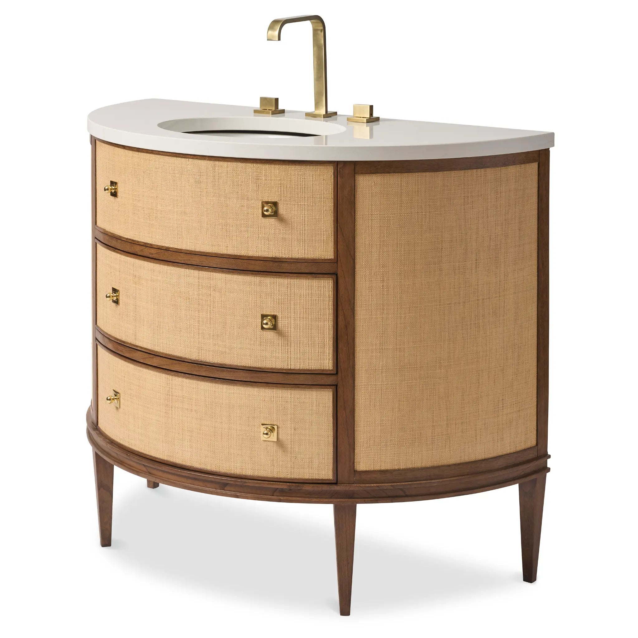43" Orion Raffia Sink Chest - Walnut Stain by Ambella Home image 1