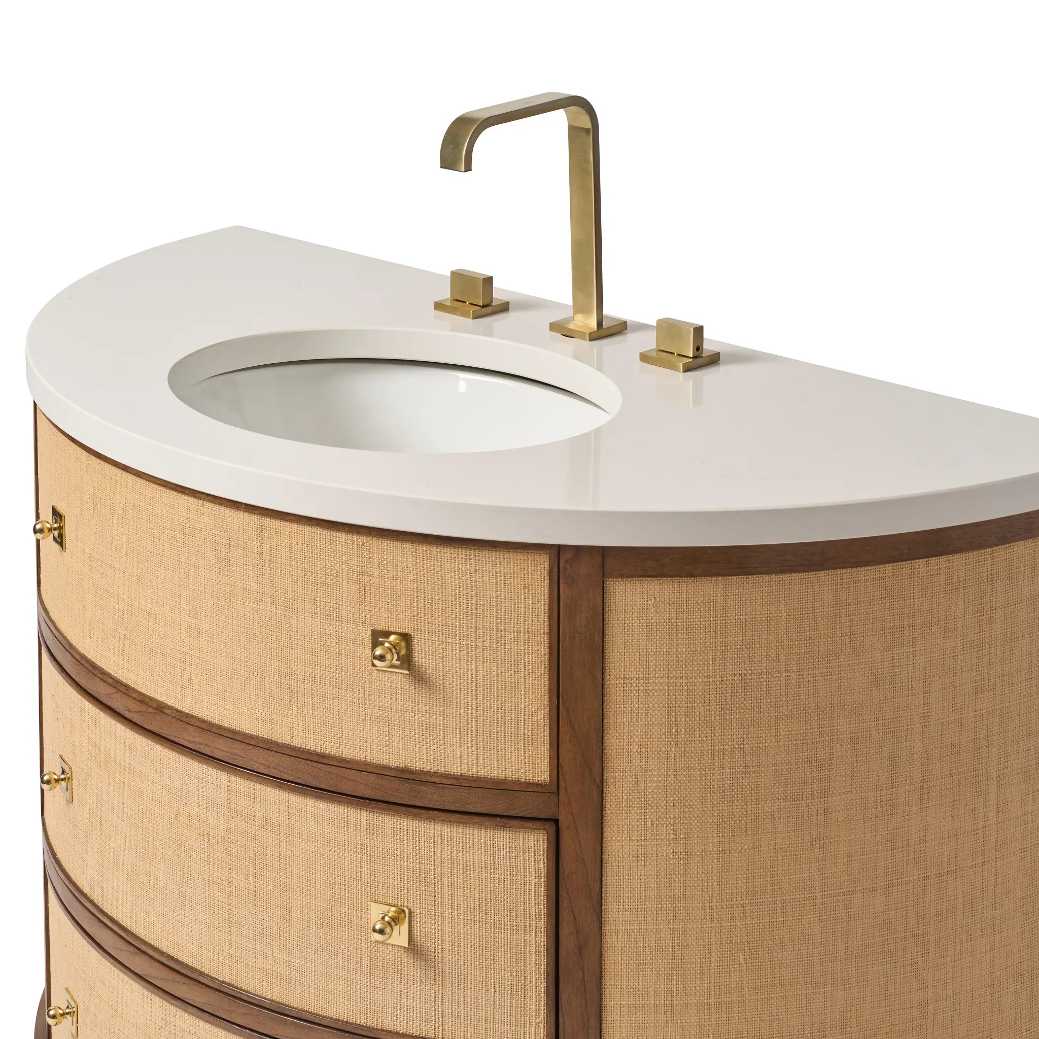 43" Orion Raffia Sink Chest - Walnut Stain by Ambella Home image 2