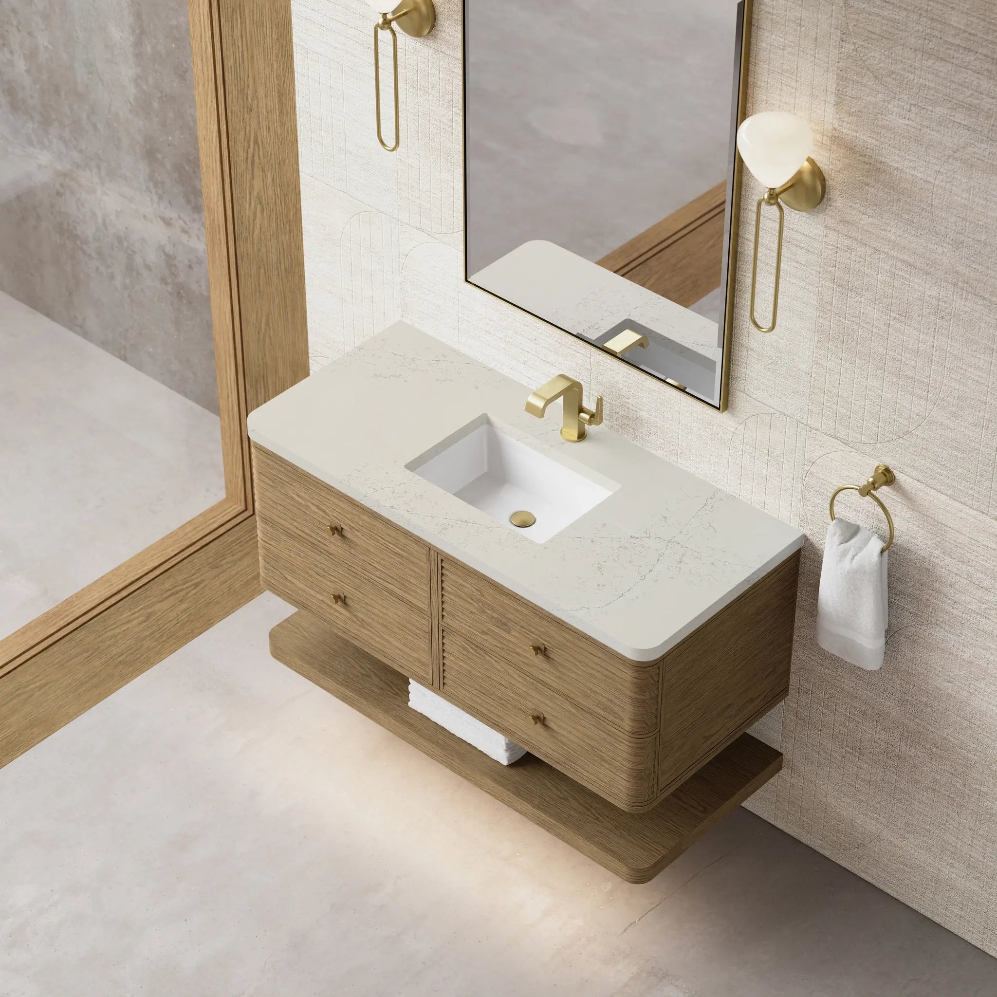 48 Allamari Single Vanity In Dune Mist Standard Siberian Silestone 8 Widespread 7