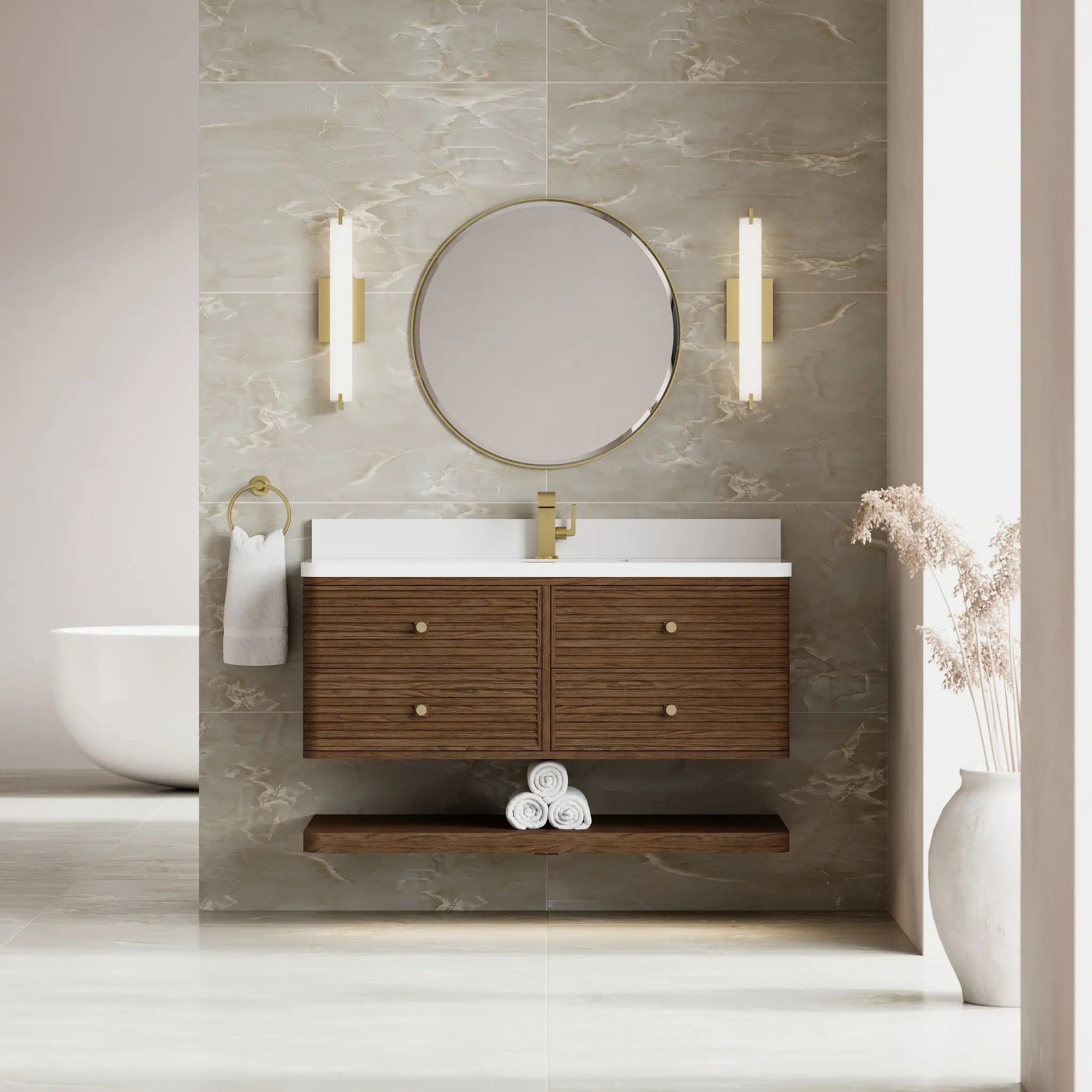 48 Allamari Single Vanity In Sable Standard White Zeus Silestone Single Hole 6