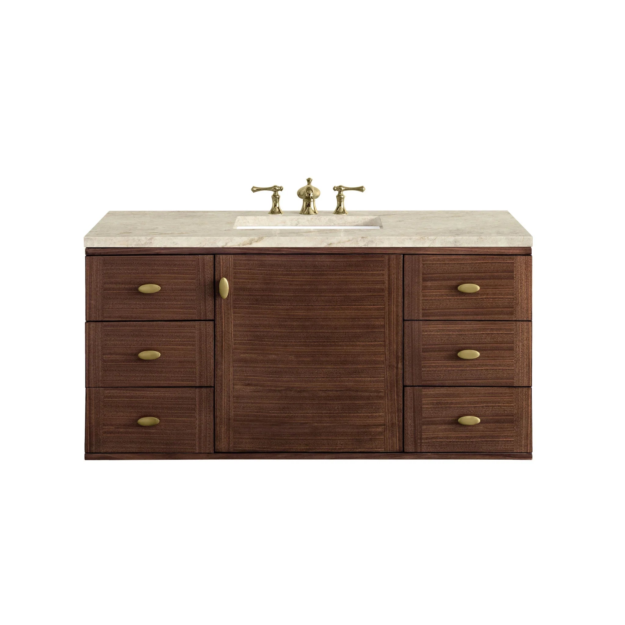 48" Amberly Single Vanity in Mid-Century Walnut by James Martin Vanities - AURA Modern Home