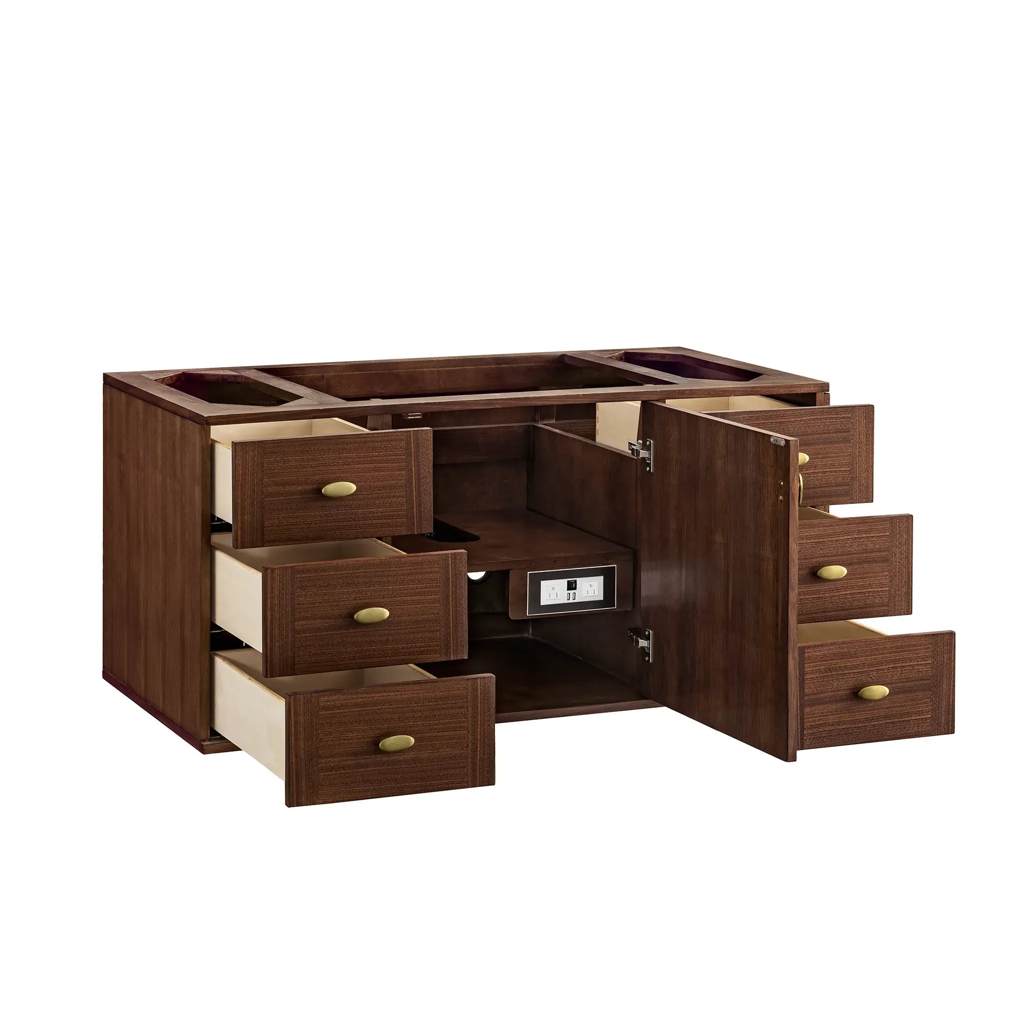 48" Amberly Single Vanity in Mid-Century Walnut w/FreePower Wireless Charger-Cabinet Only-Not Available image 6
