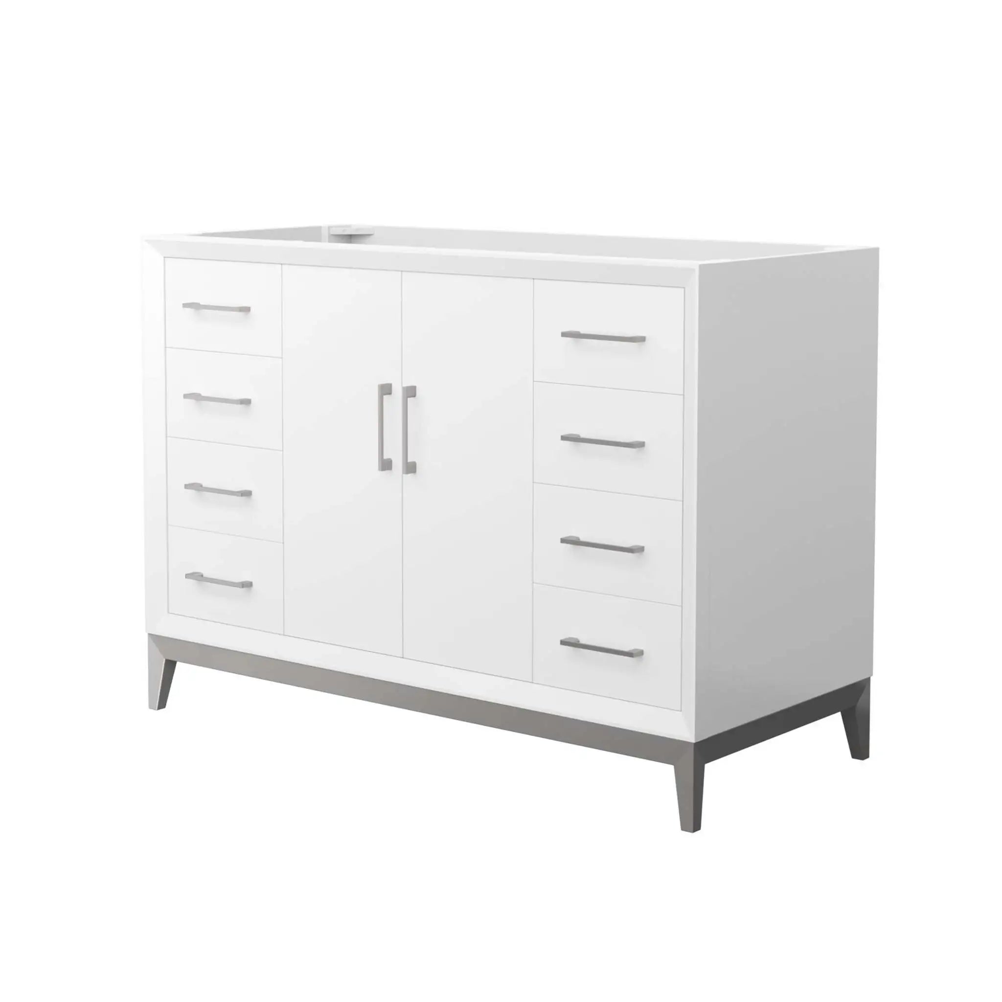 48" Amici Single Bathroom Vanity in White with Brushed Nickel Trim by Wyndham