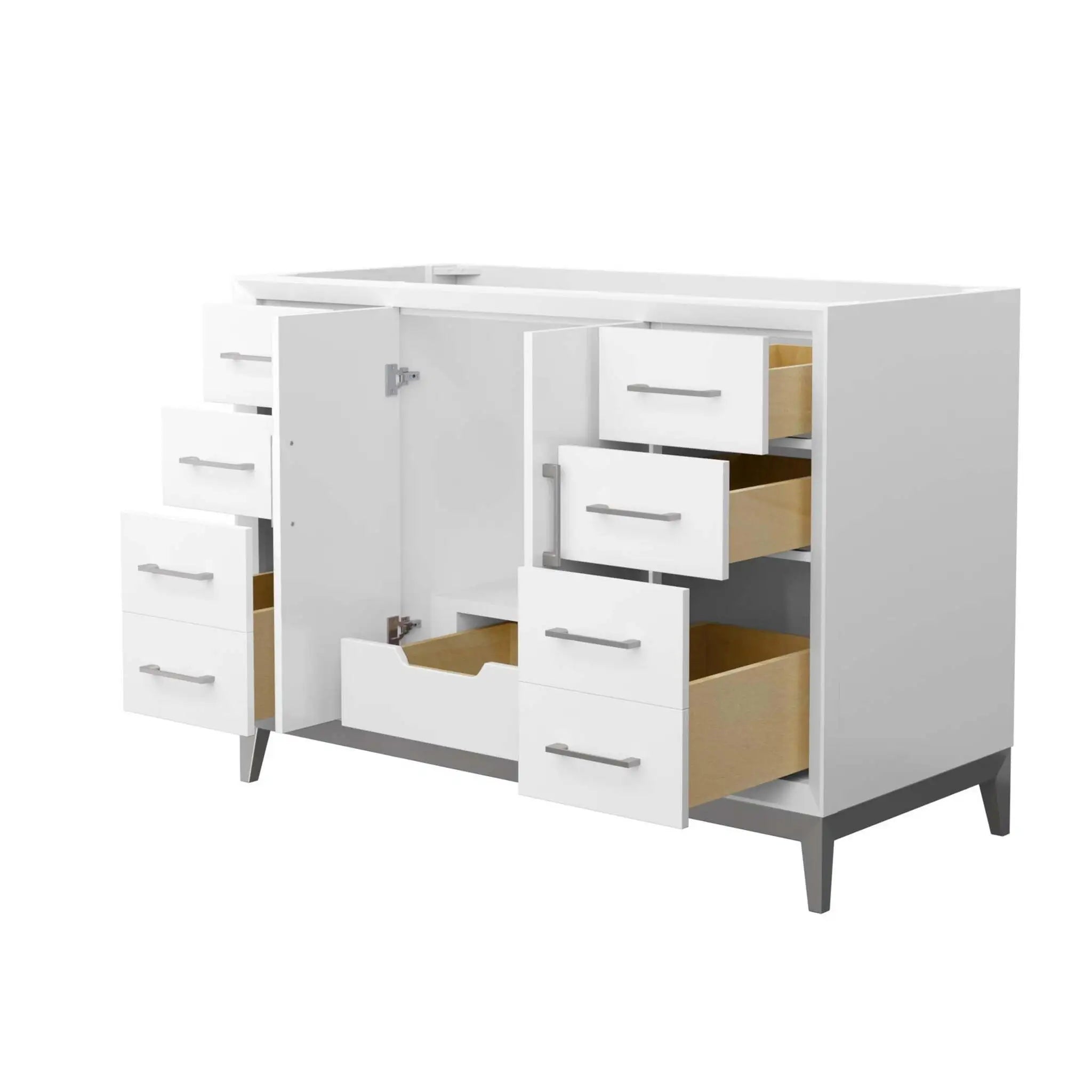 48" Amici Single Bathroom Vanity in White with Brushed Nickel Trim by Wyndham