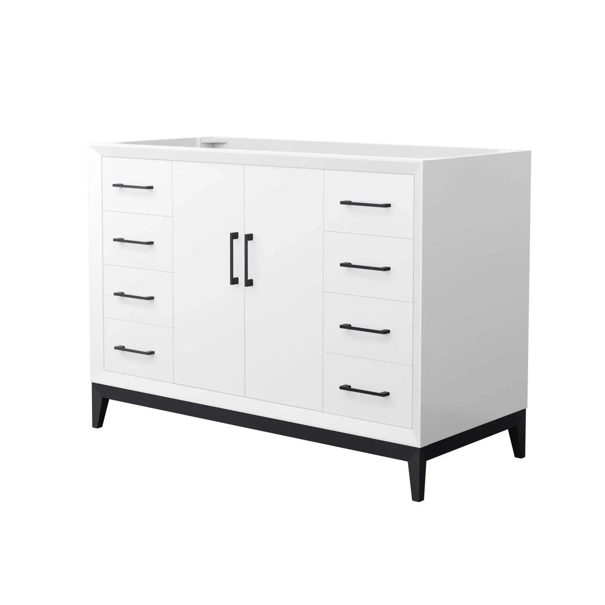 48" Amici Single Bathroom Vanity in White with Matte Black Trim by Wyndham