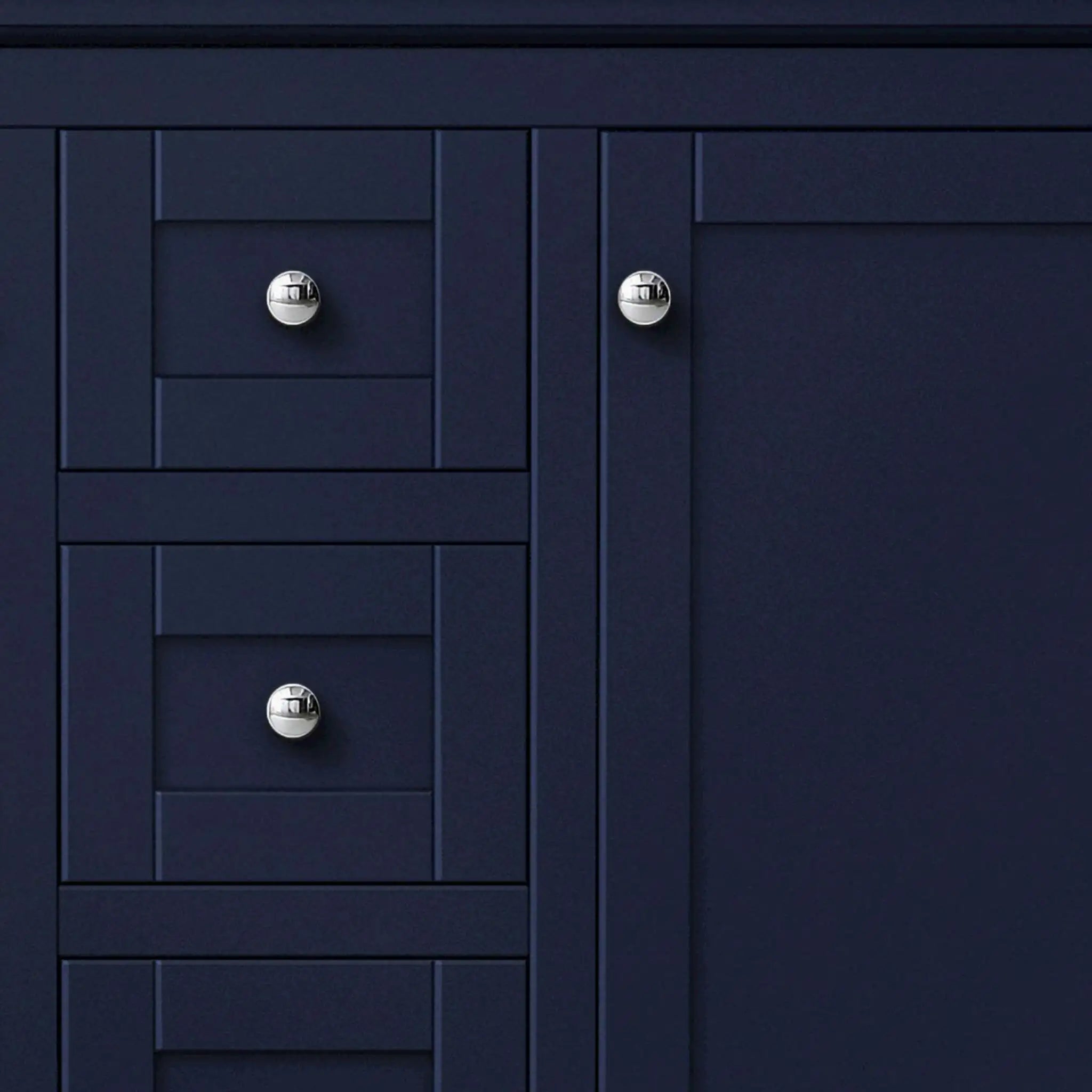 48" Avery Double Bathroom Vanity in Dark Blue with Polished Chrome Trim by Wyndham