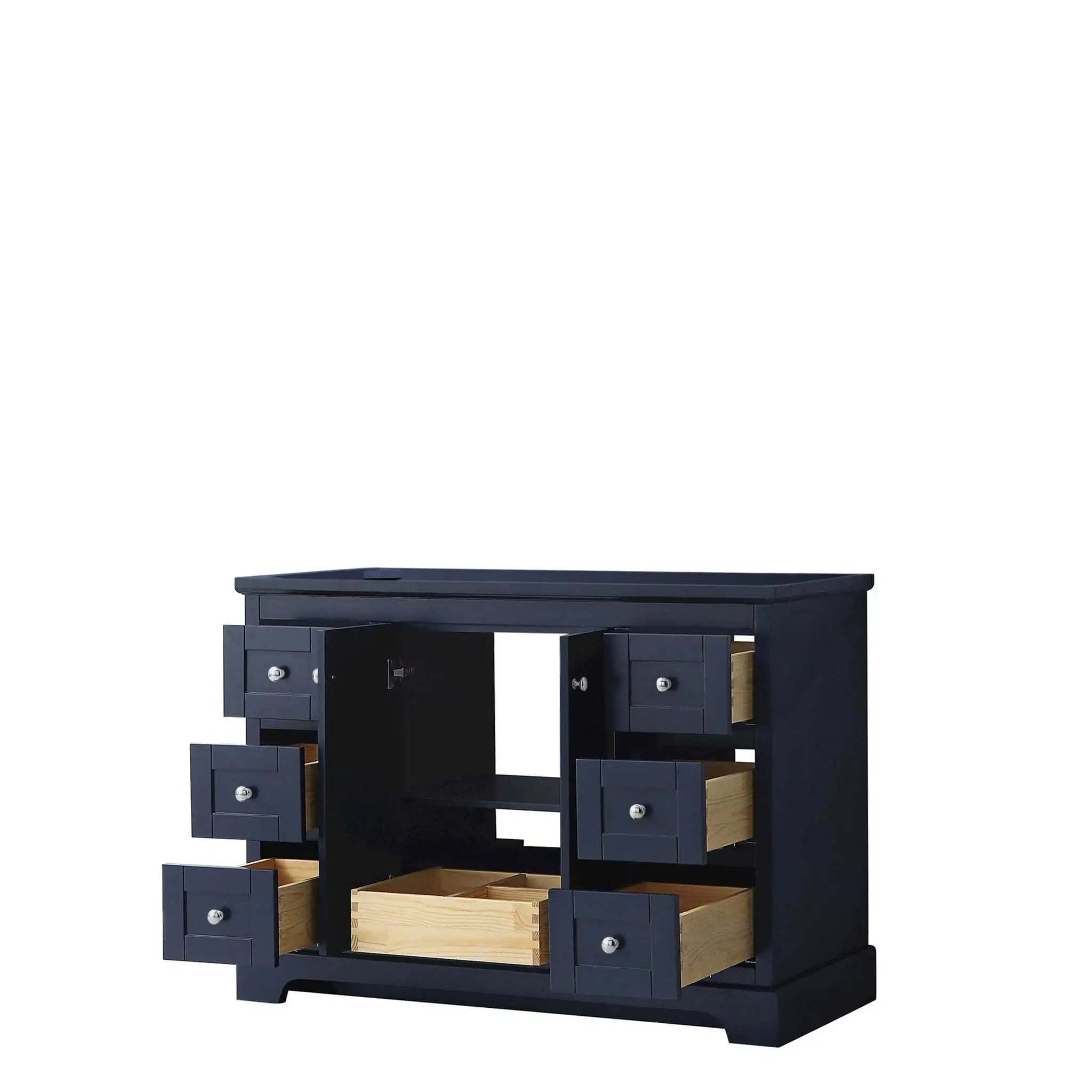 48" Avery Single Bathroom Vanity in Dark Blue with Polished Chrome Trim by Wyndham