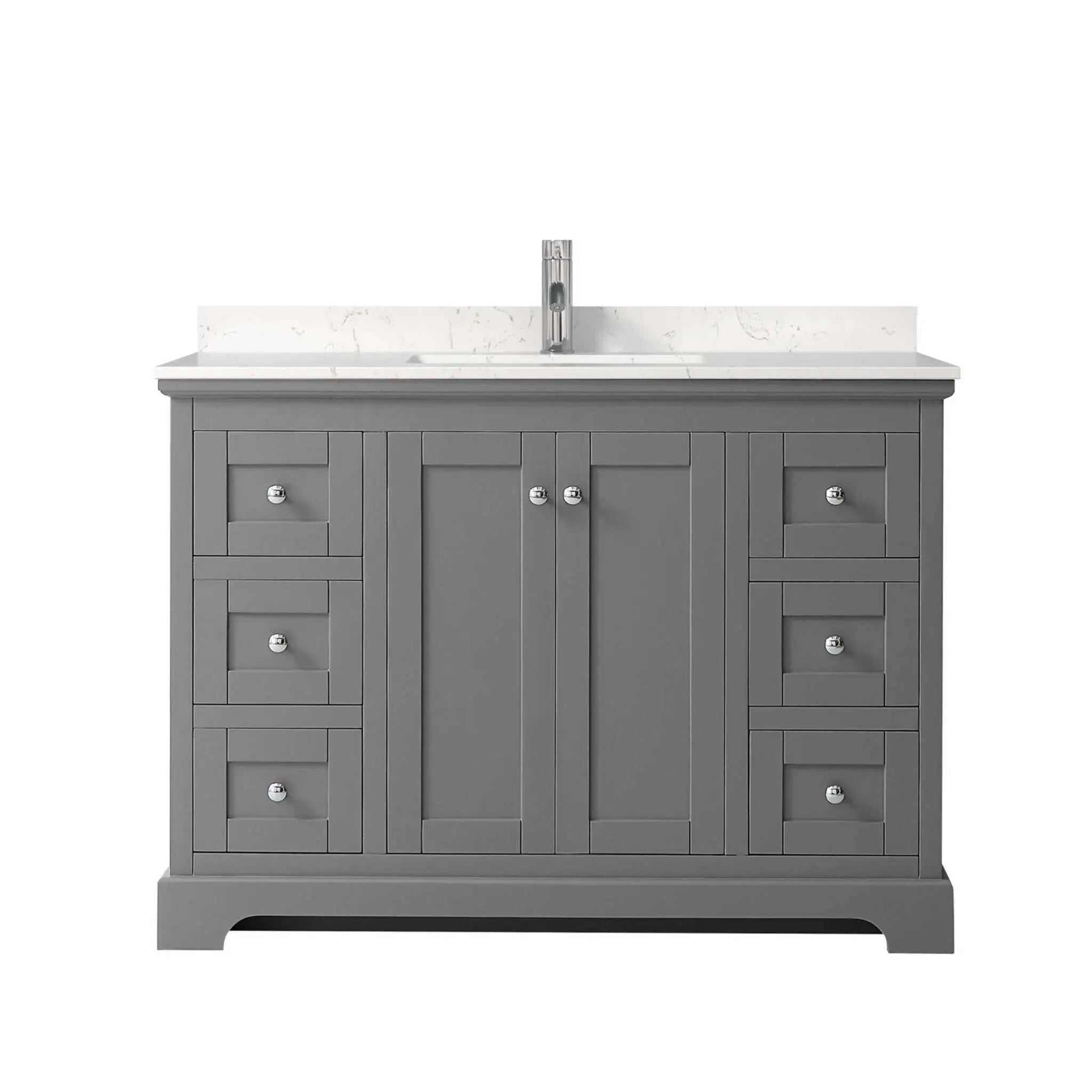 48" Avery Single Bathroom Vanity in Dark Gray with Polished Chrome Trim by Wyndham