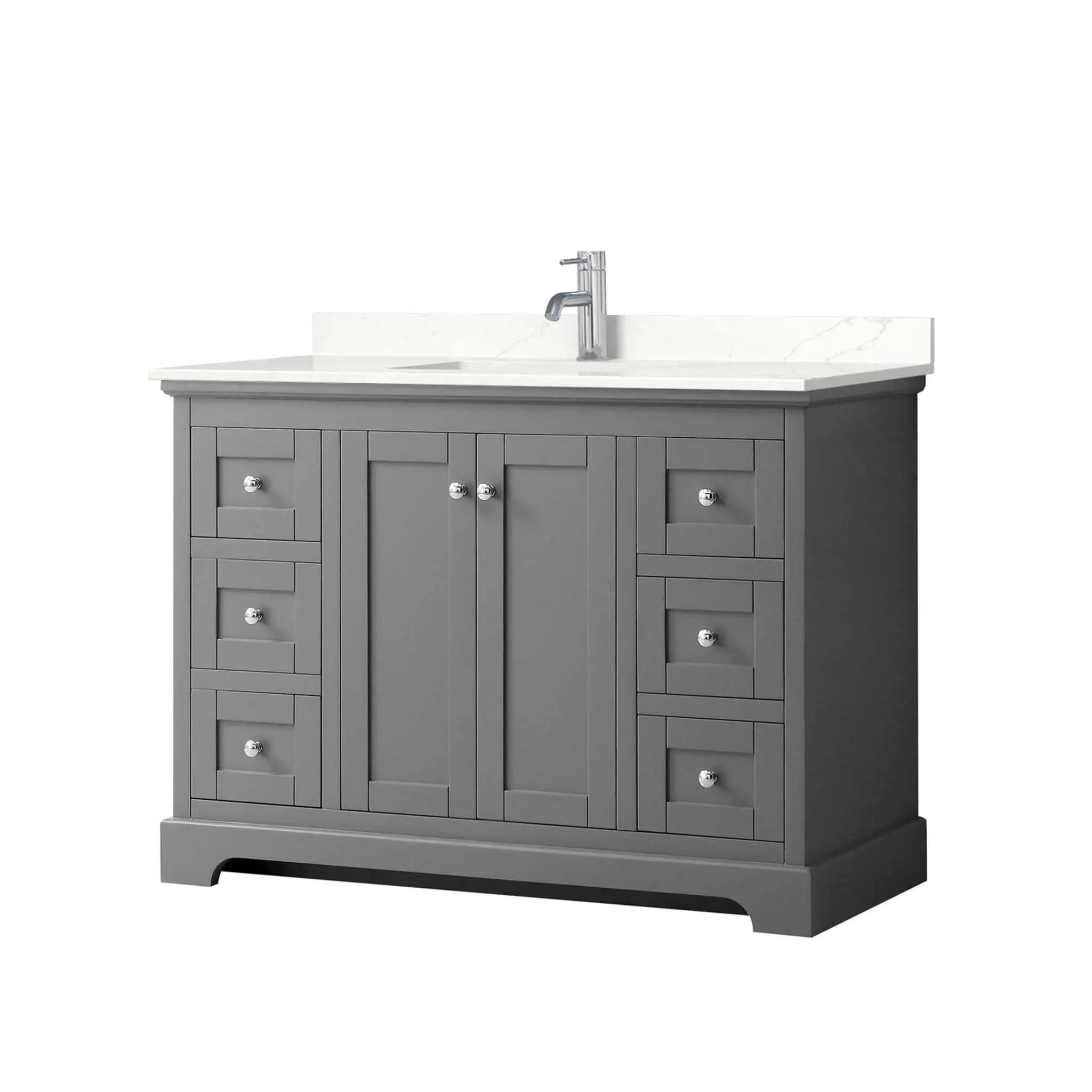 48" Avery Single Bathroom Vanity in Dark Gray with Polished Chrome Trim by Wyndham