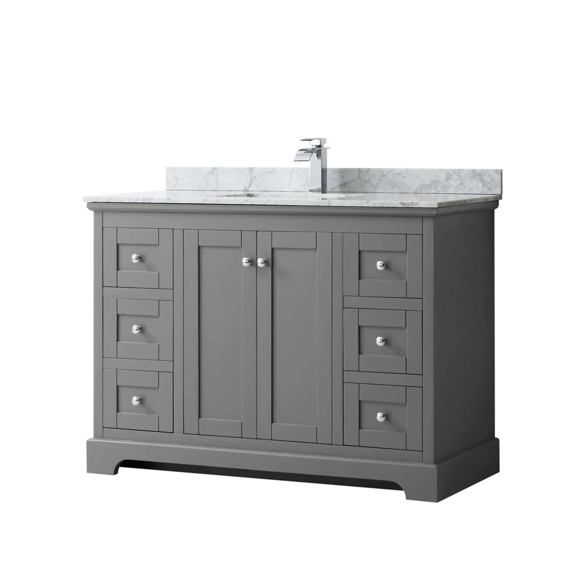 48" Avery Single Bathroom Vanity in Dark Gray with Polished Chrome Trim by Wyndham