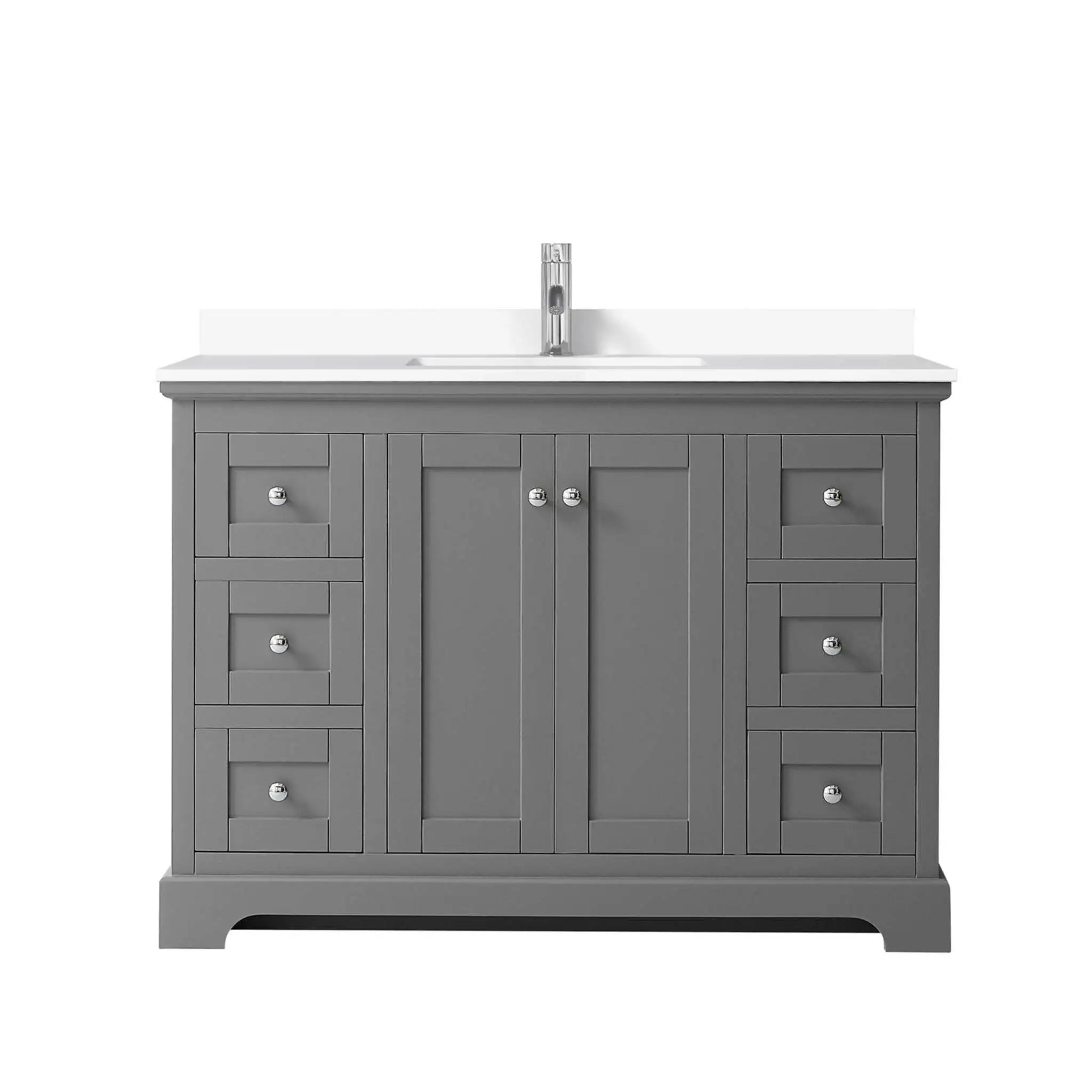 48" Avery Single Bathroom Vanity in Dark Gray with Polished Chrome Trim by Wyndham