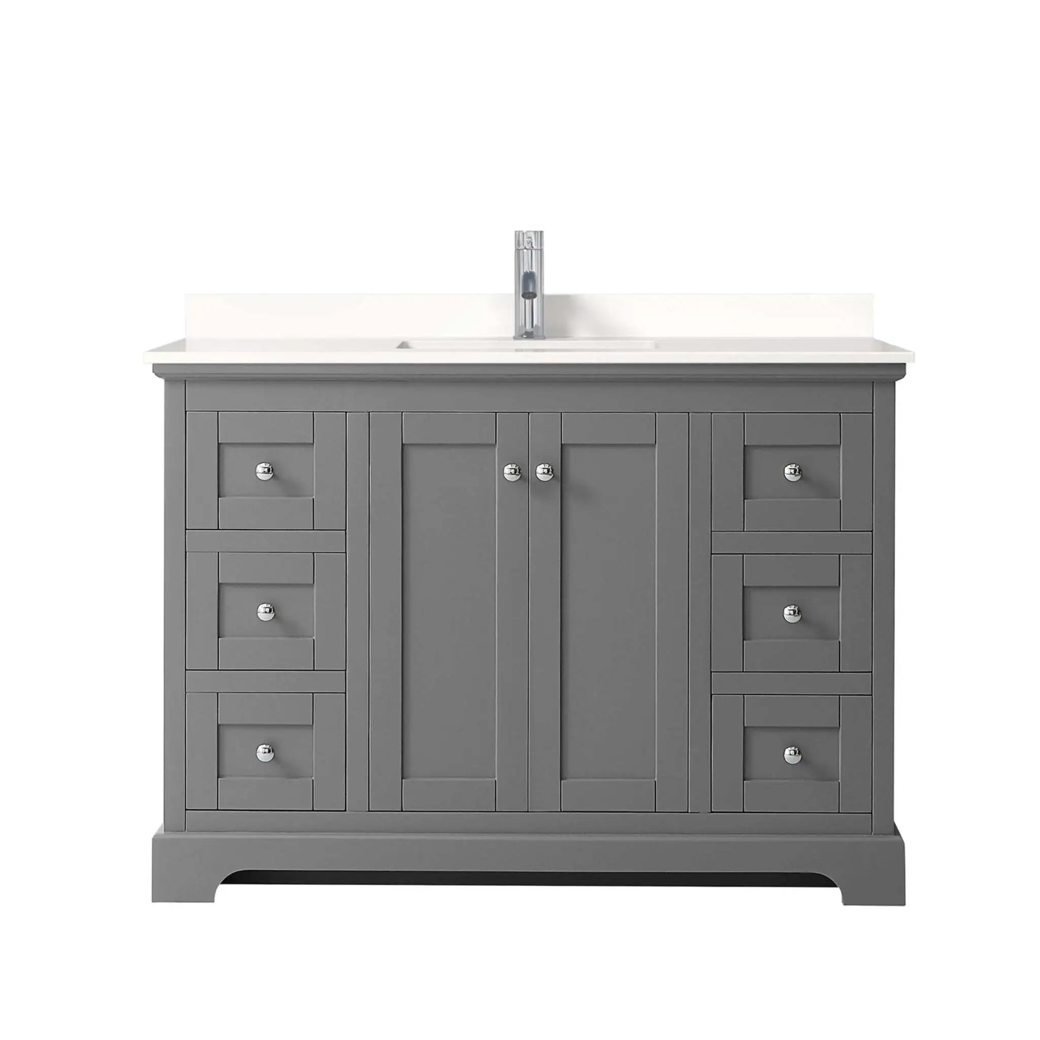 48" Avery Single Bathroom Vanity in Dark Gray with Polished Chrome Trim by Wyndham
