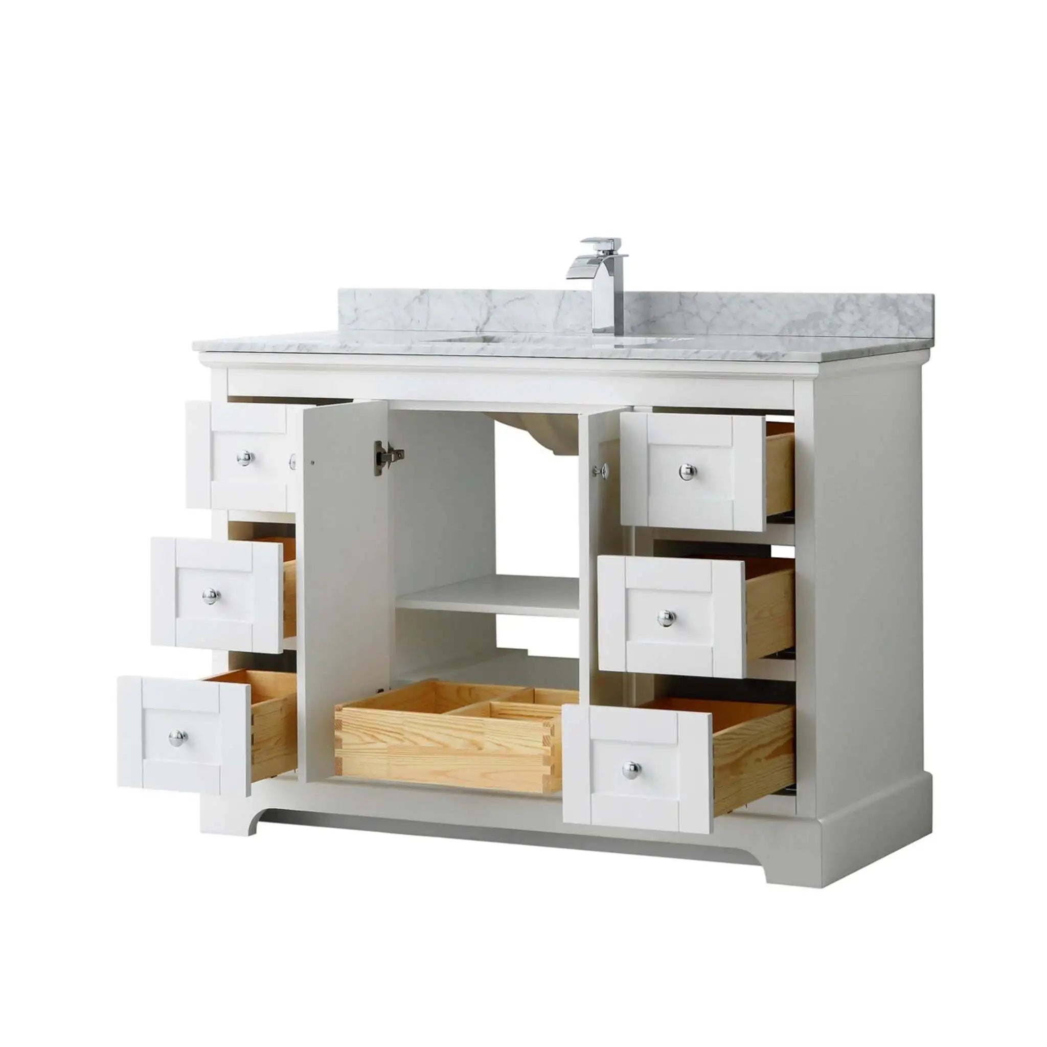 48" Avery Single Bathroom Vanity in White with Polished Chrome Trim by Wyndham