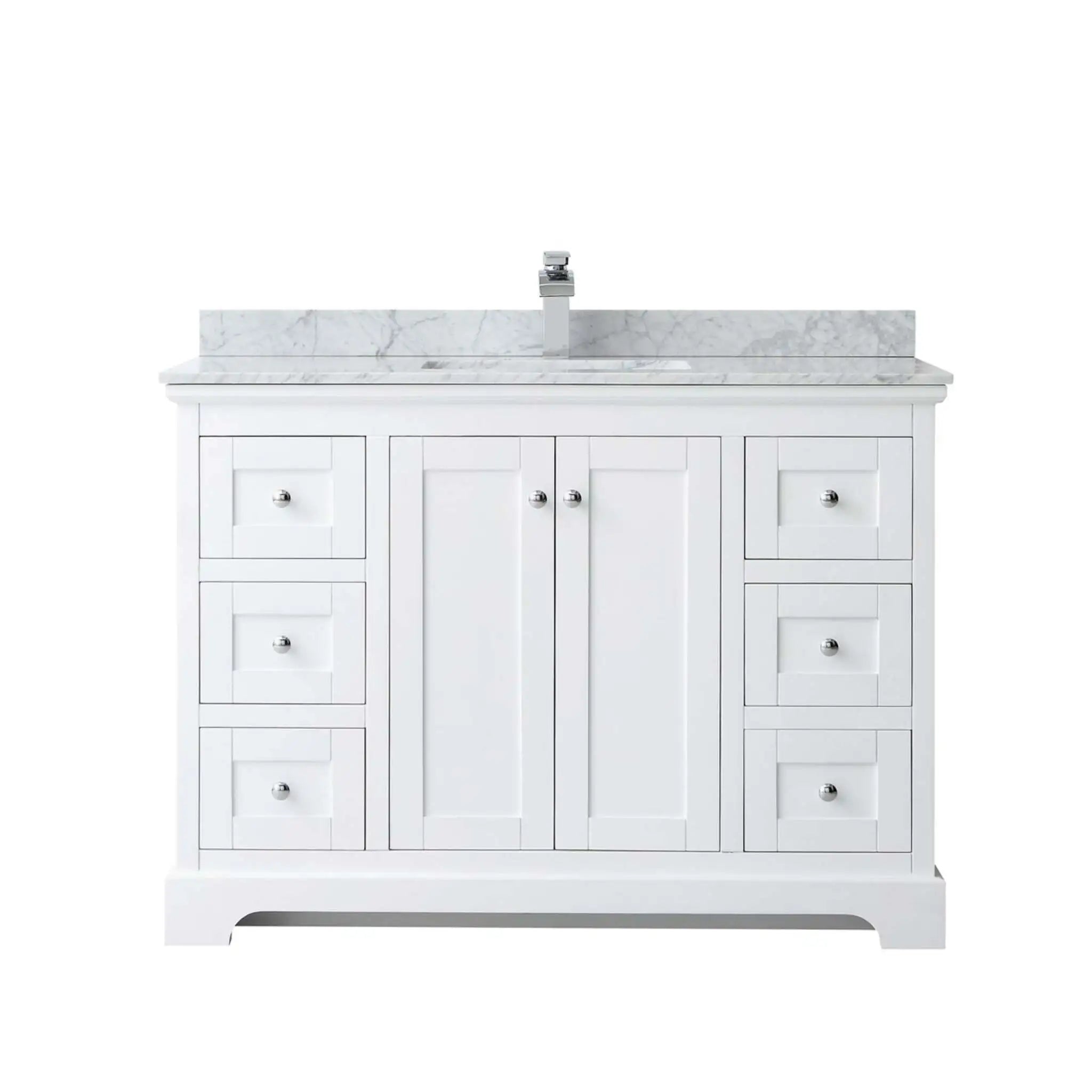 48" Avery Single Bathroom Vanity in White with Polished Chrome Trim by Wyndham