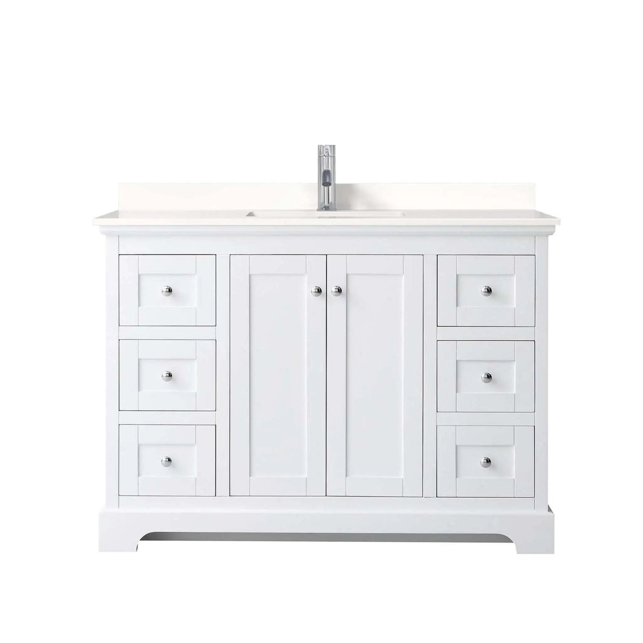 48" Avery Single Bathroom Vanity in White with Polished Chrome Trim by Wyndham