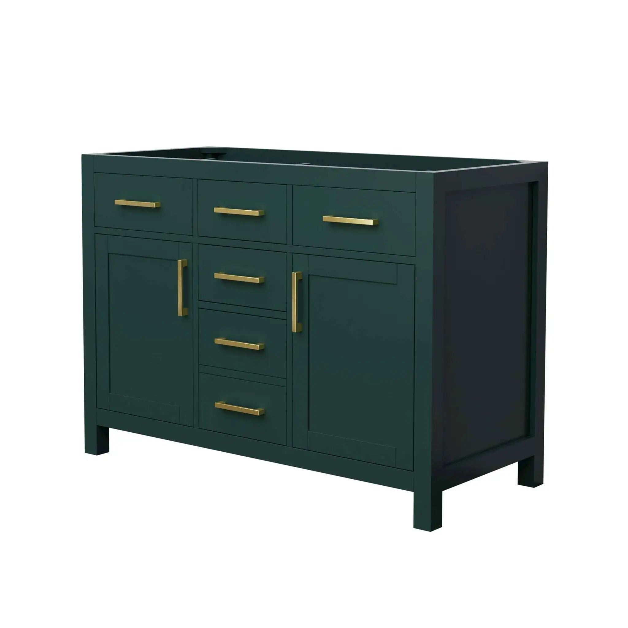 48" Beckett Double Bathroom Vanity in Green with Brushed Gold Trim by Wyndham