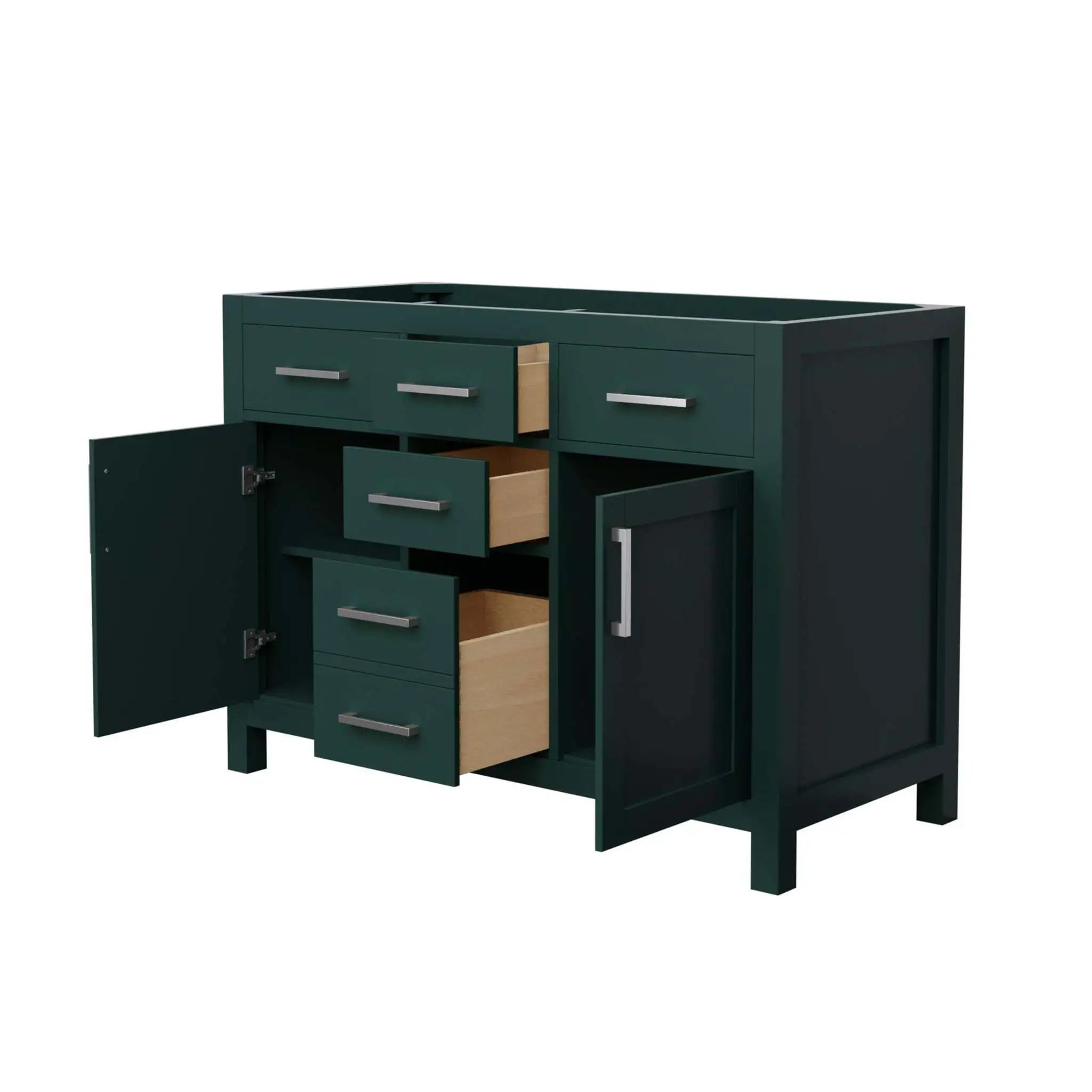 48" Beckett Double Bathroom Vanity in Green with Brushed Nickel Trim by Wyndham