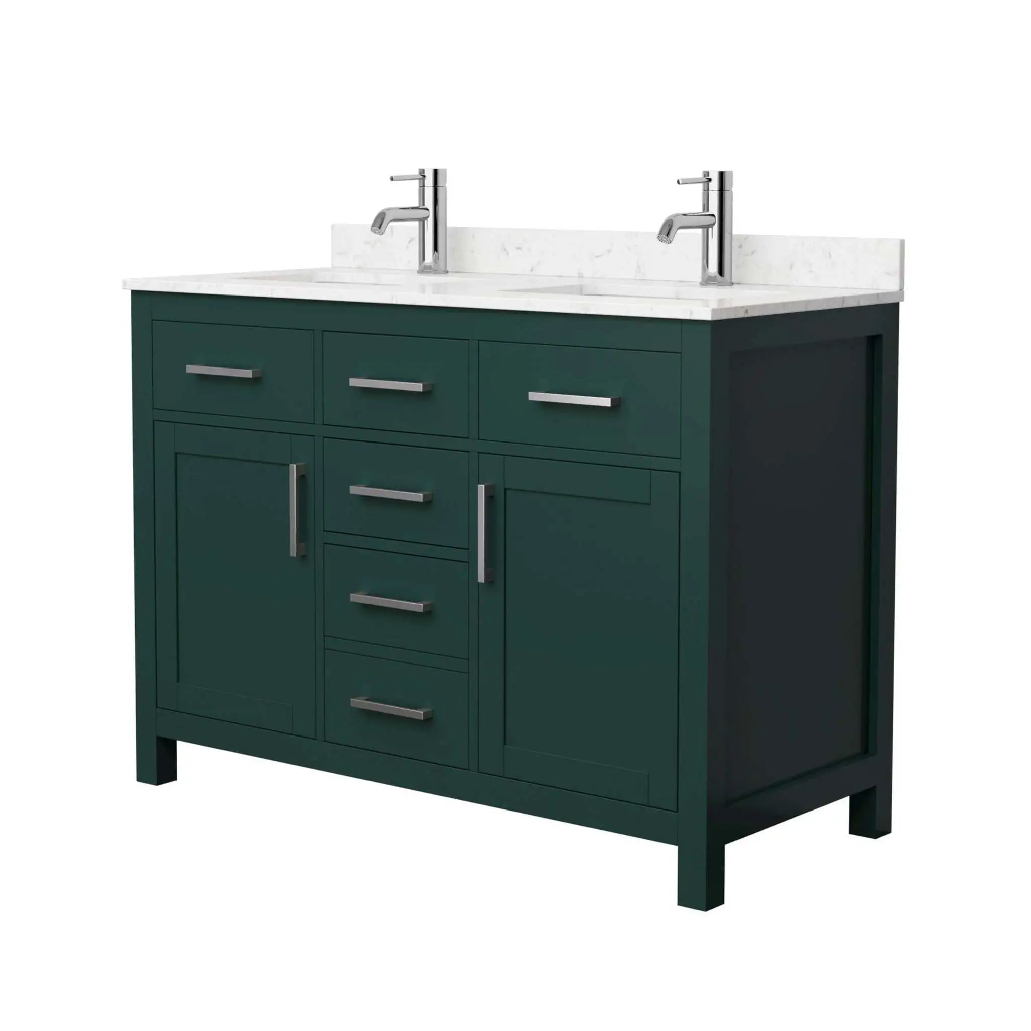 48" Beckett Double Bathroom Vanity in Green with Brushed Nickel Trim by Wyndham