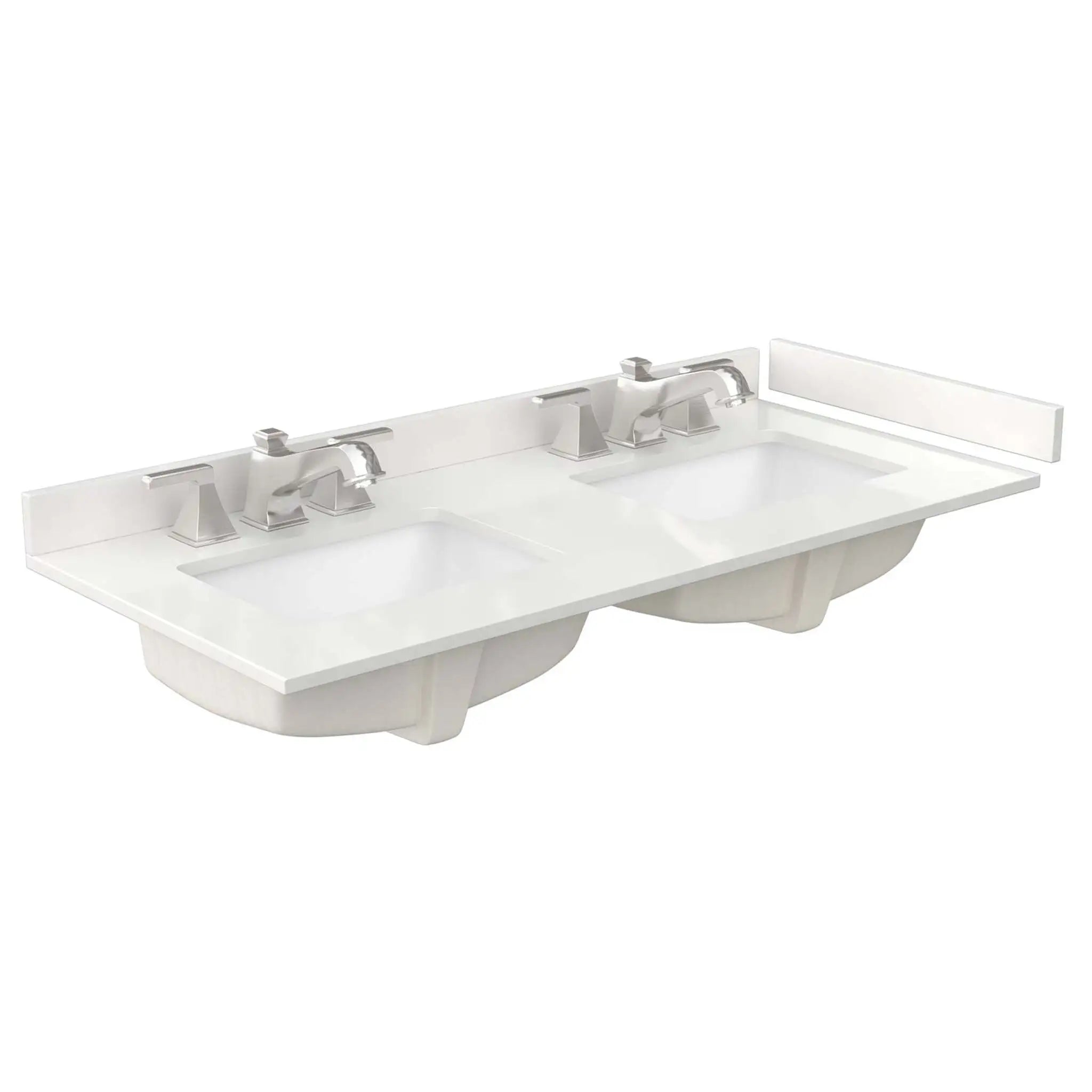 48" Beckett Double Bathroom Vanity in White with Brushed Gold Trim by Wyndham