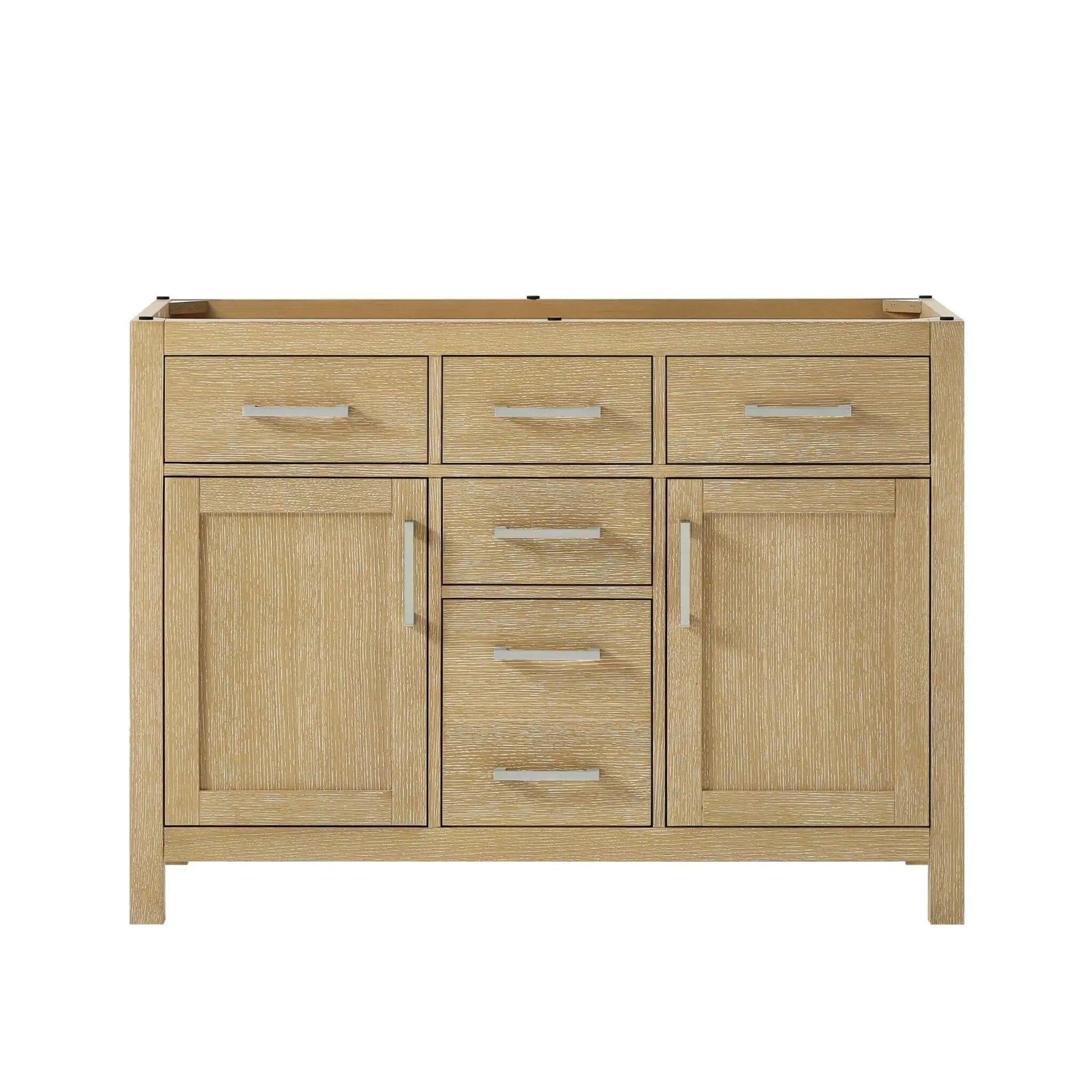 48" Beckett Double Bathroom Vanity in Whitewashed Oak with Brushed Nickel Trim by Wyndham