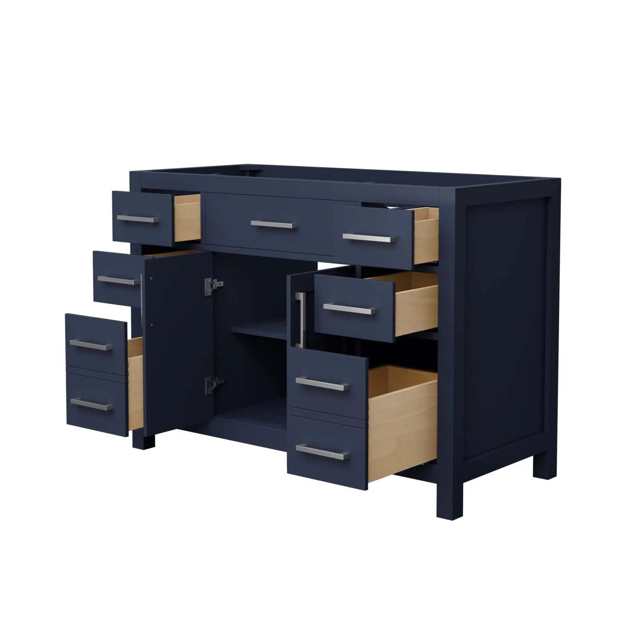 48" Beckett Single Bathroom Vanity in Dark Blue with Brushed Nickel Trim by Wyndham