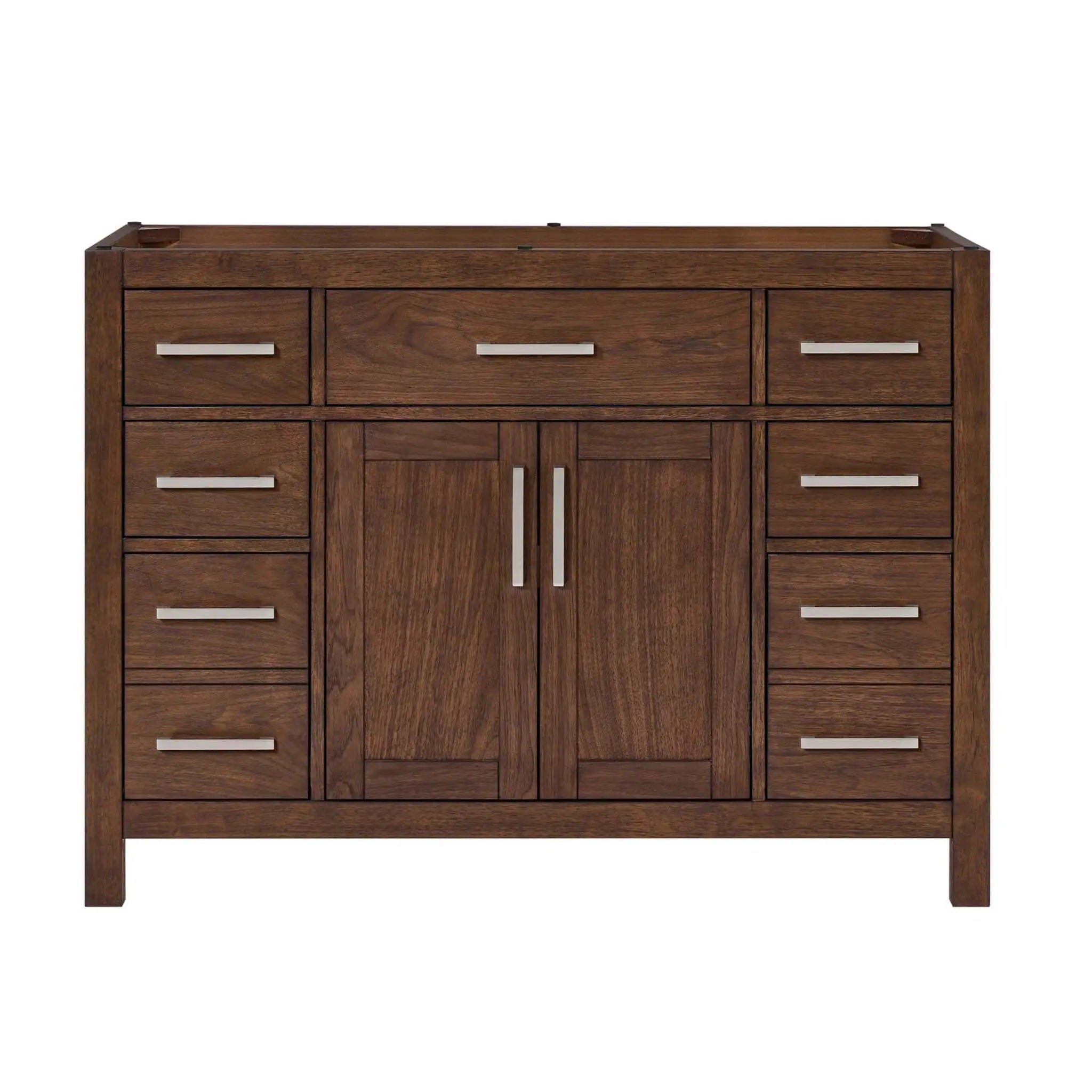 48" Beckett Single Bathroom Vanity in Dark Walnut with Brushed Nickel Trim by Wyndham