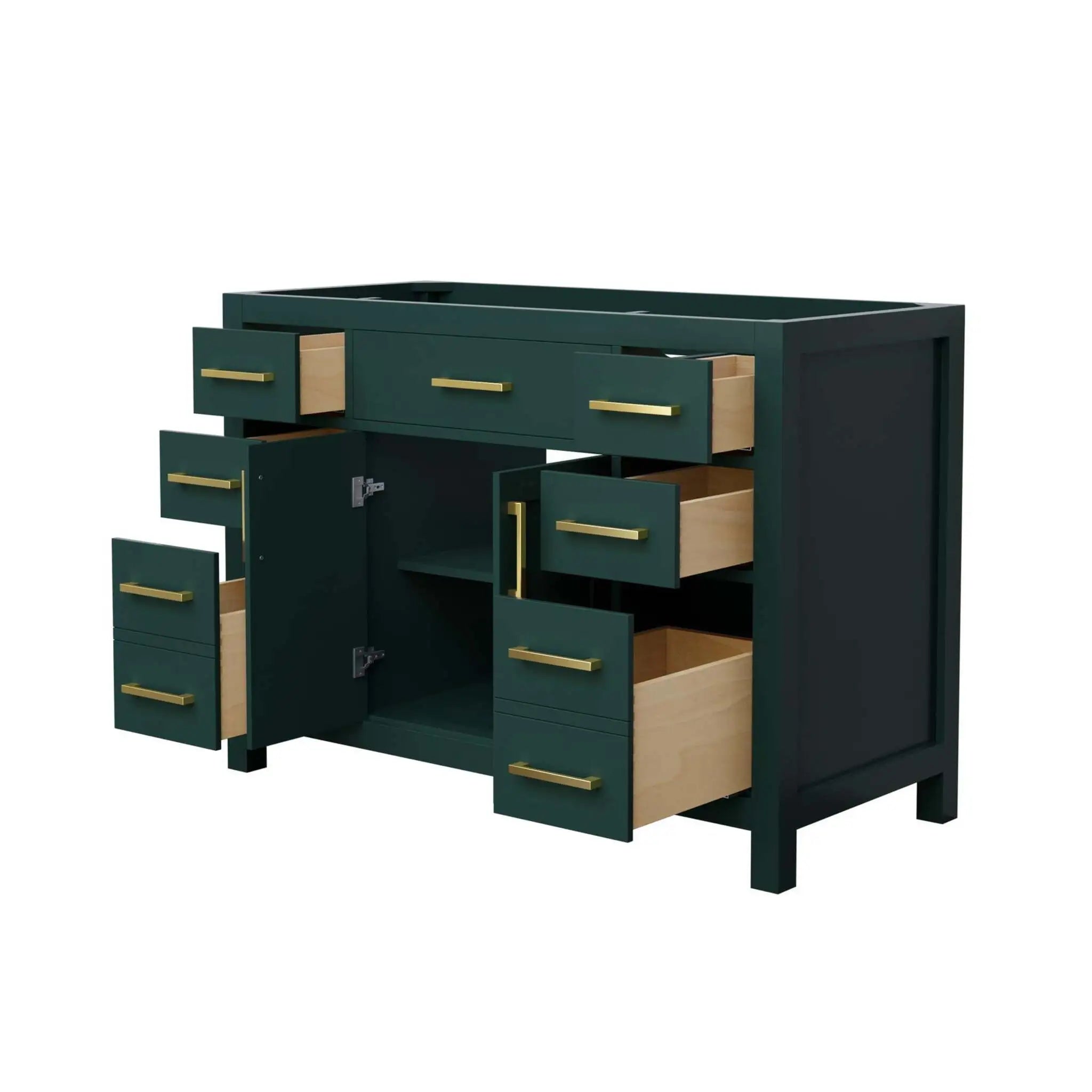 48" Beckett Single Bathroom Vanity in Green with Brushed Gold Trim by Wyndham