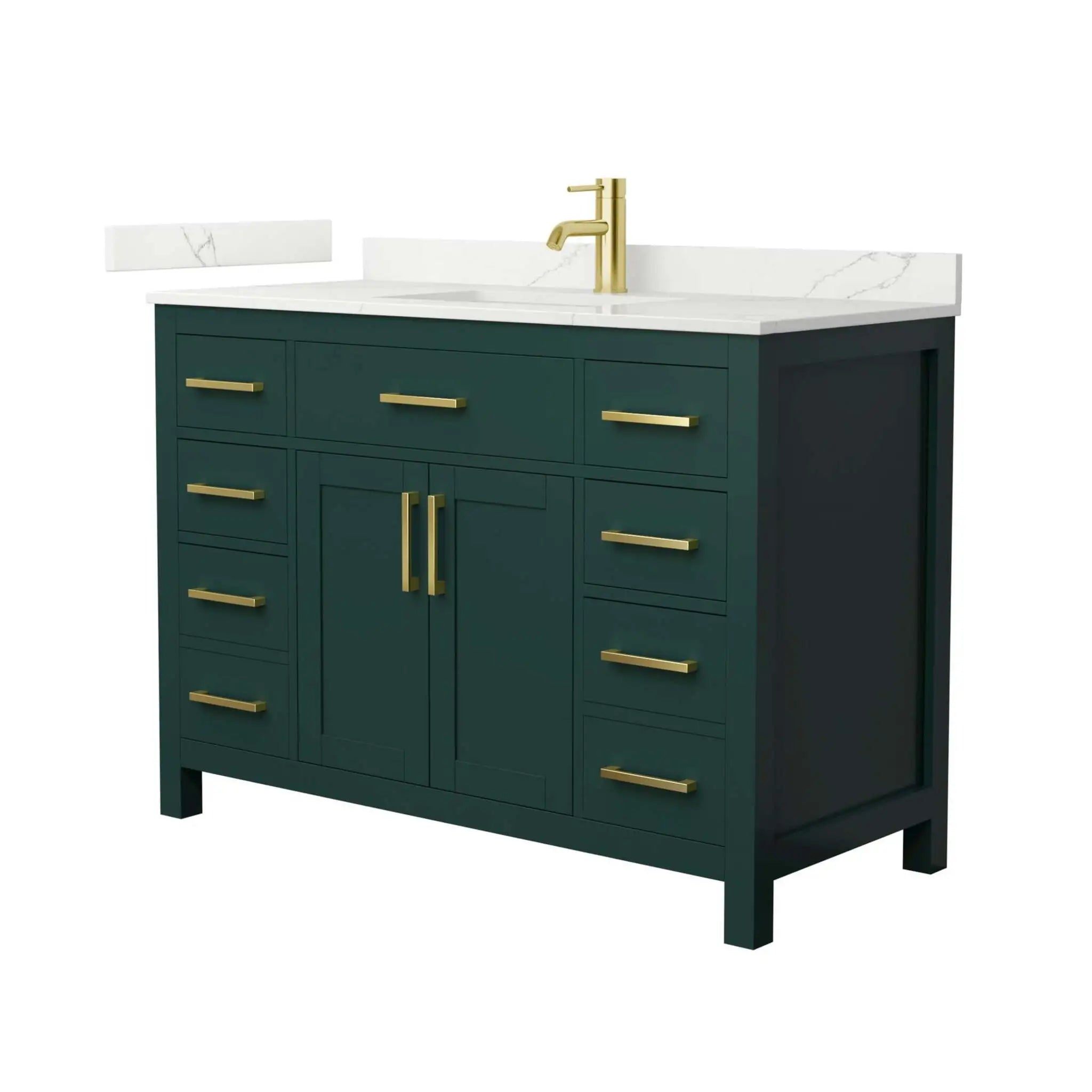 48" Beckett Single Bathroom Vanity in Green with Brushed Gold Trim by Wyndham