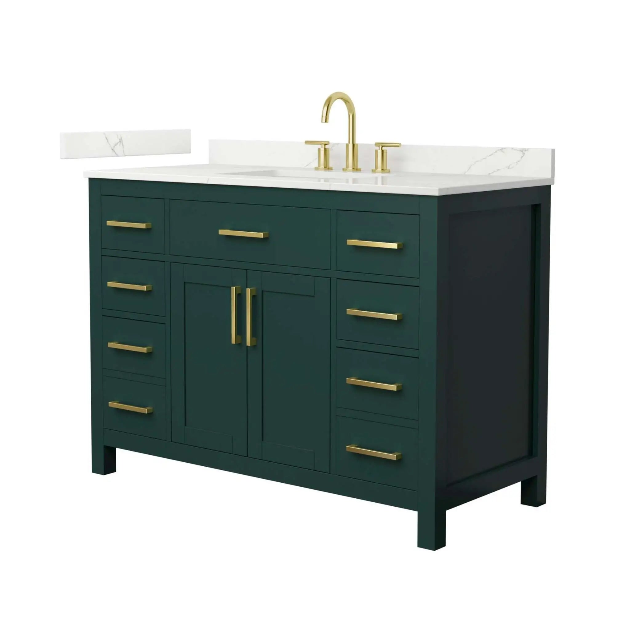 48" Beckett Single Bathroom Vanity in Green with Brushed Gold Trim by Wyndham