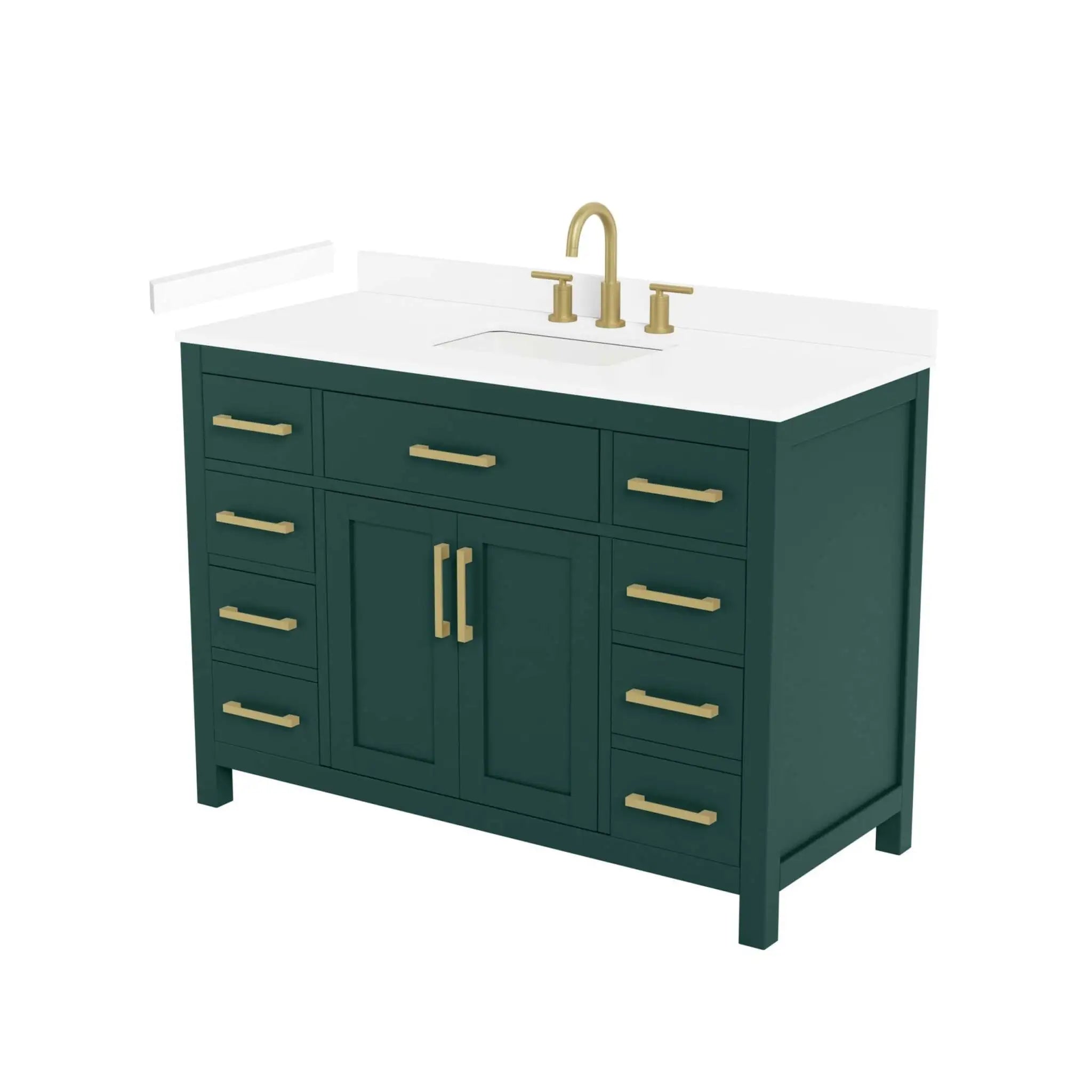 48" Beckett Single Bathroom Vanity in Green with Brushed Gold Trim by Wyndham
