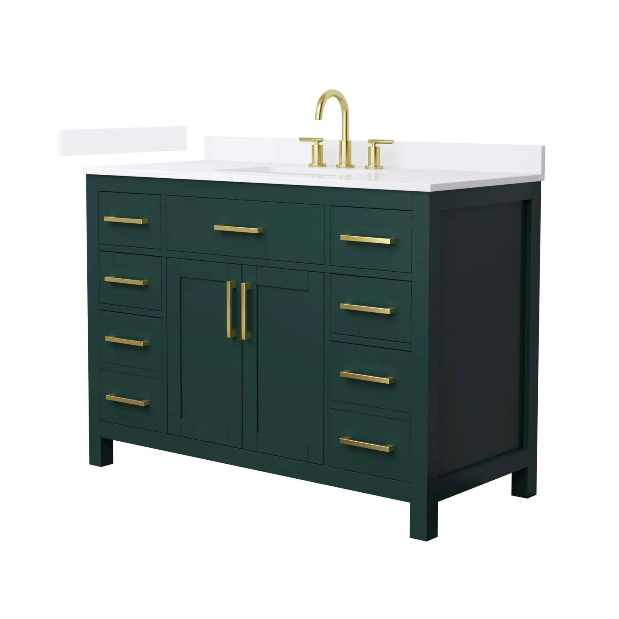 48" Beckett Single Bathroom Vanity in Green with Brushed Gold Trim by Wyndham