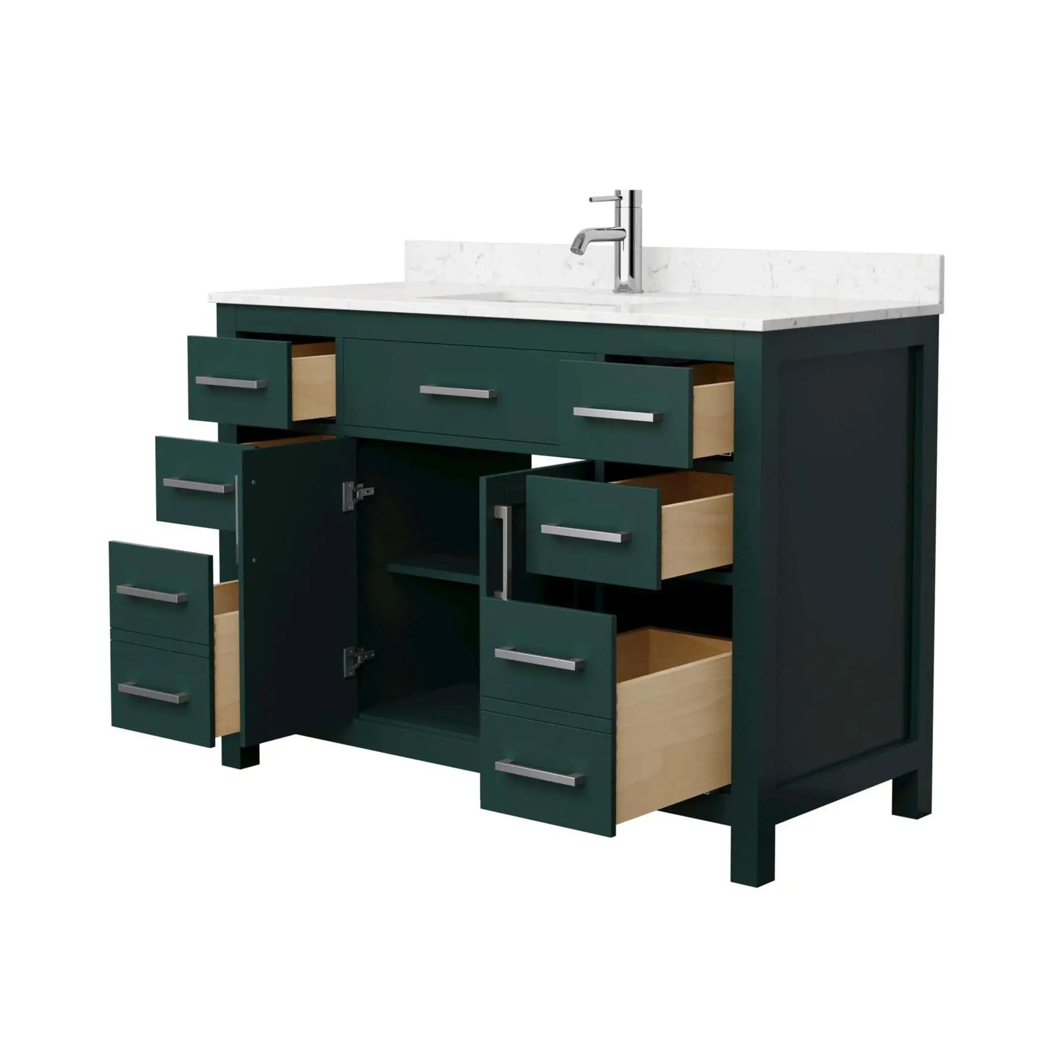 48" Beckett Single Bathroom Vanity in Green with Brushed Nickel Trim by Wyndham