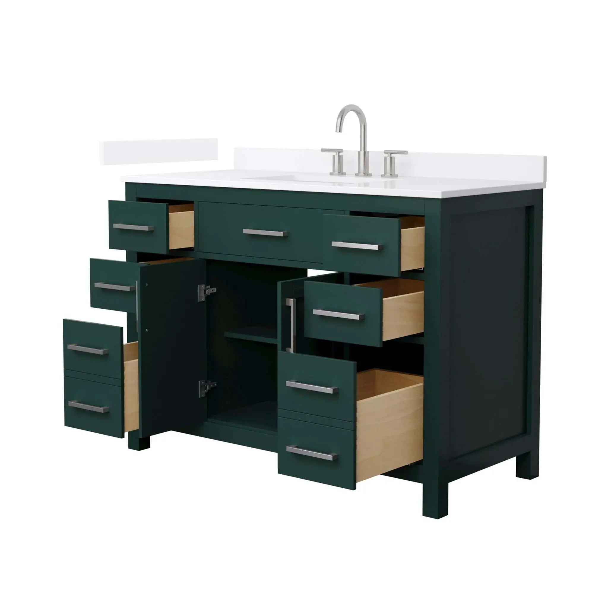 48" Beckett Single Bathroom Vanity in Green with Brushed Nickel Trim by Wyndham