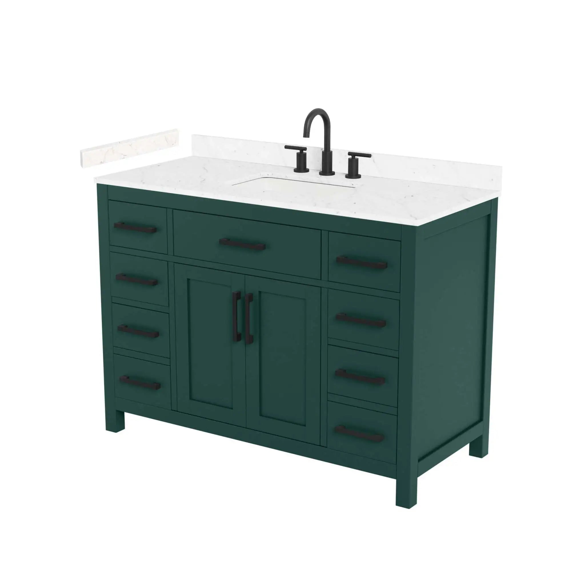 48" Beckett Single Bathroom Vanity in Green with Matte Black Trim by Wyndham
