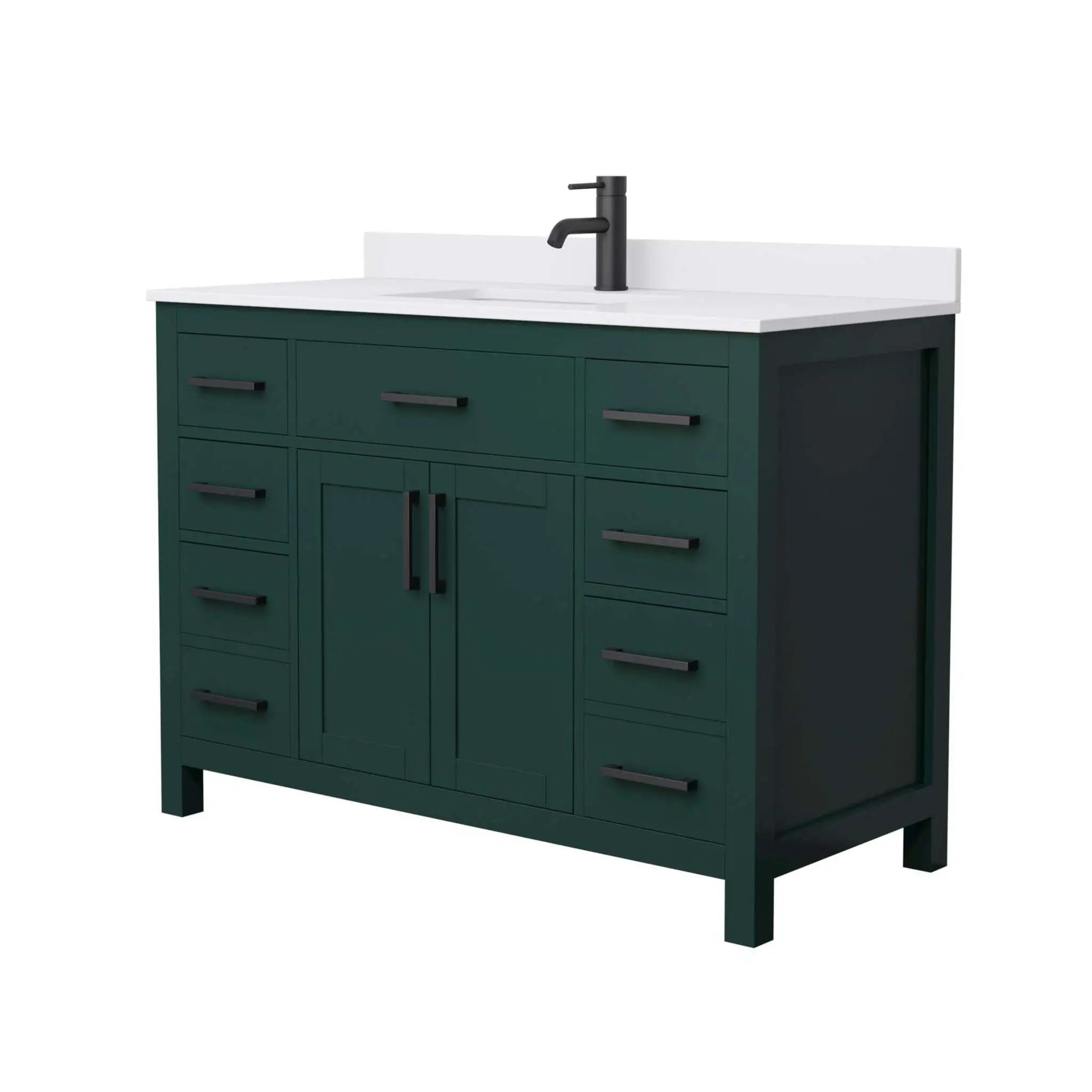 48" Beckett Single Bathroom Vanity in Green with Matte Black Trim by Wyndham