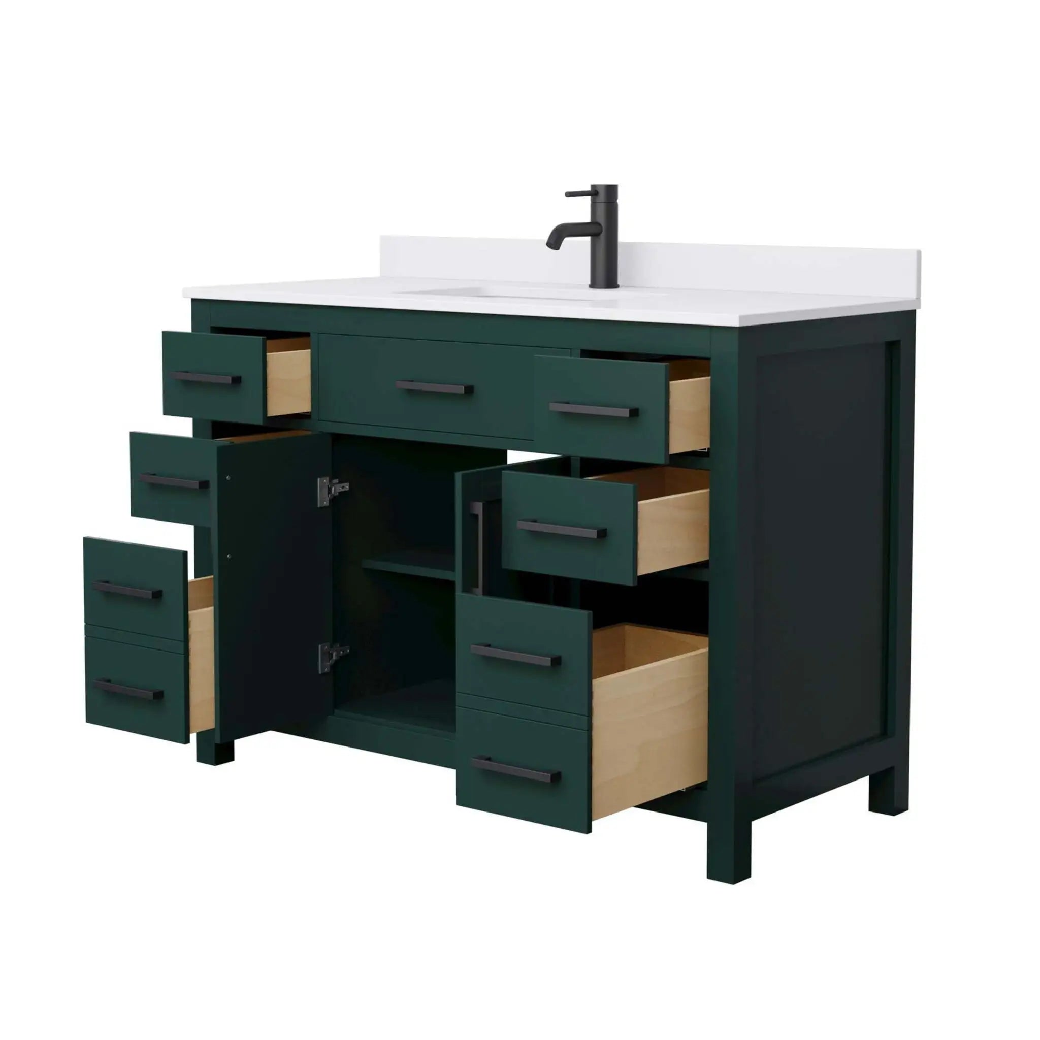 48" Beckett Single Bathroom Vanity in Green with Matte Black Trim by Wyndham