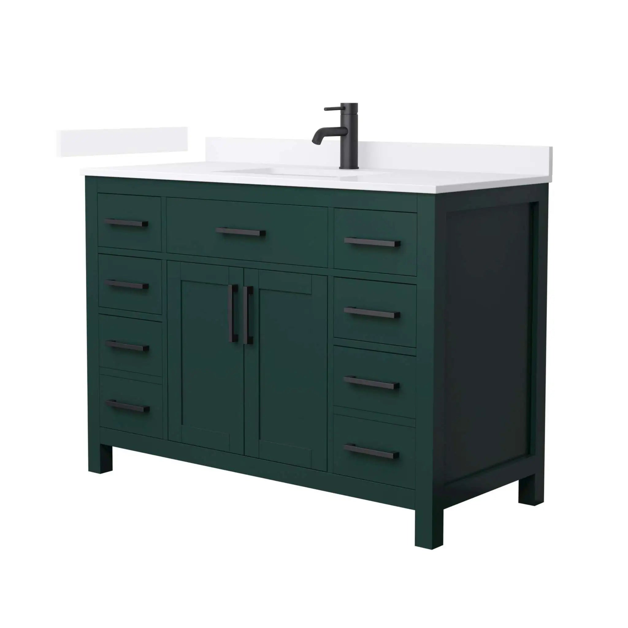 48" Beckett Single Bathroom Vanity in Green with Matte Black Trim by Wyndham