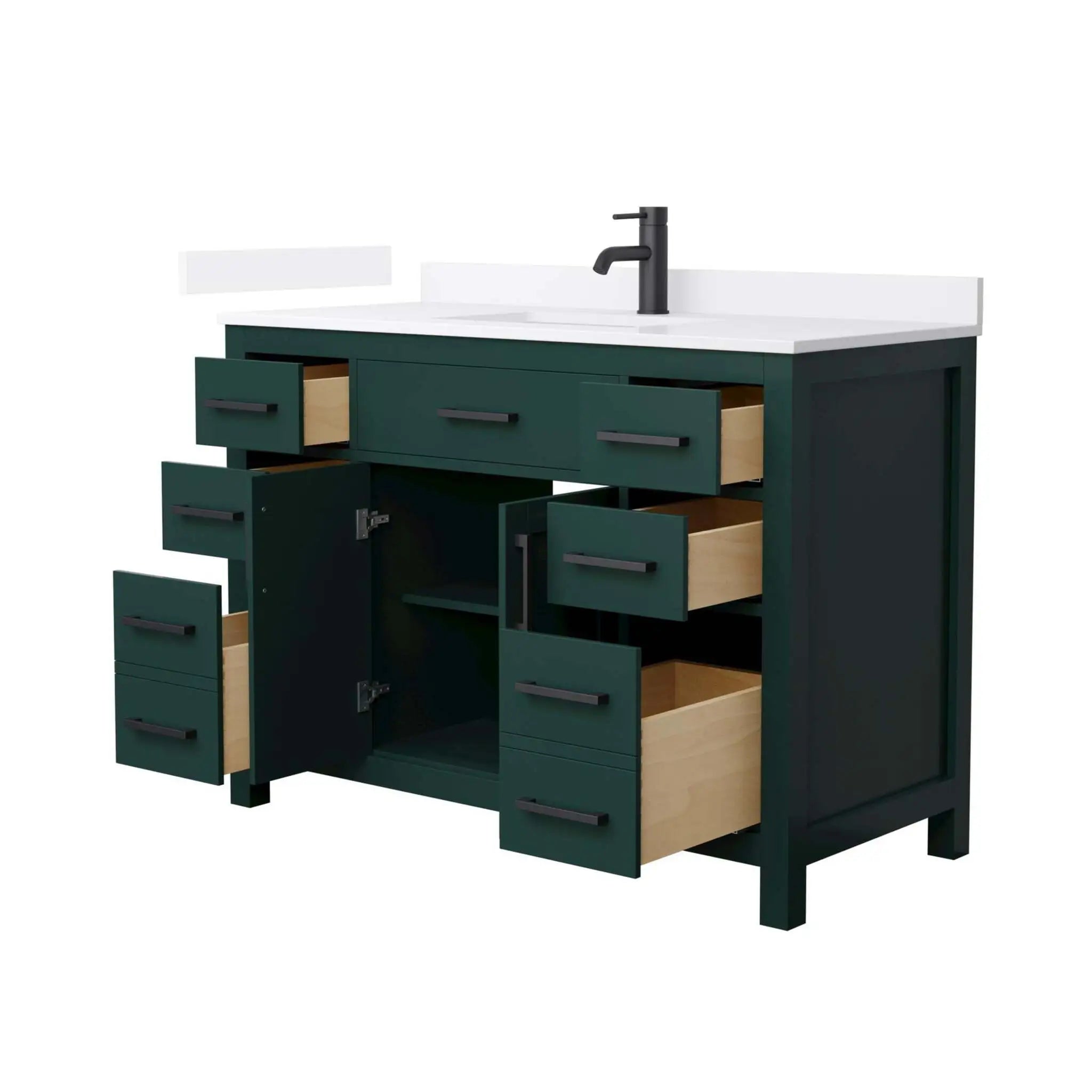 48" Beckett Single Bathroom Vanity in Green with Matte Black Trim by Wyndham