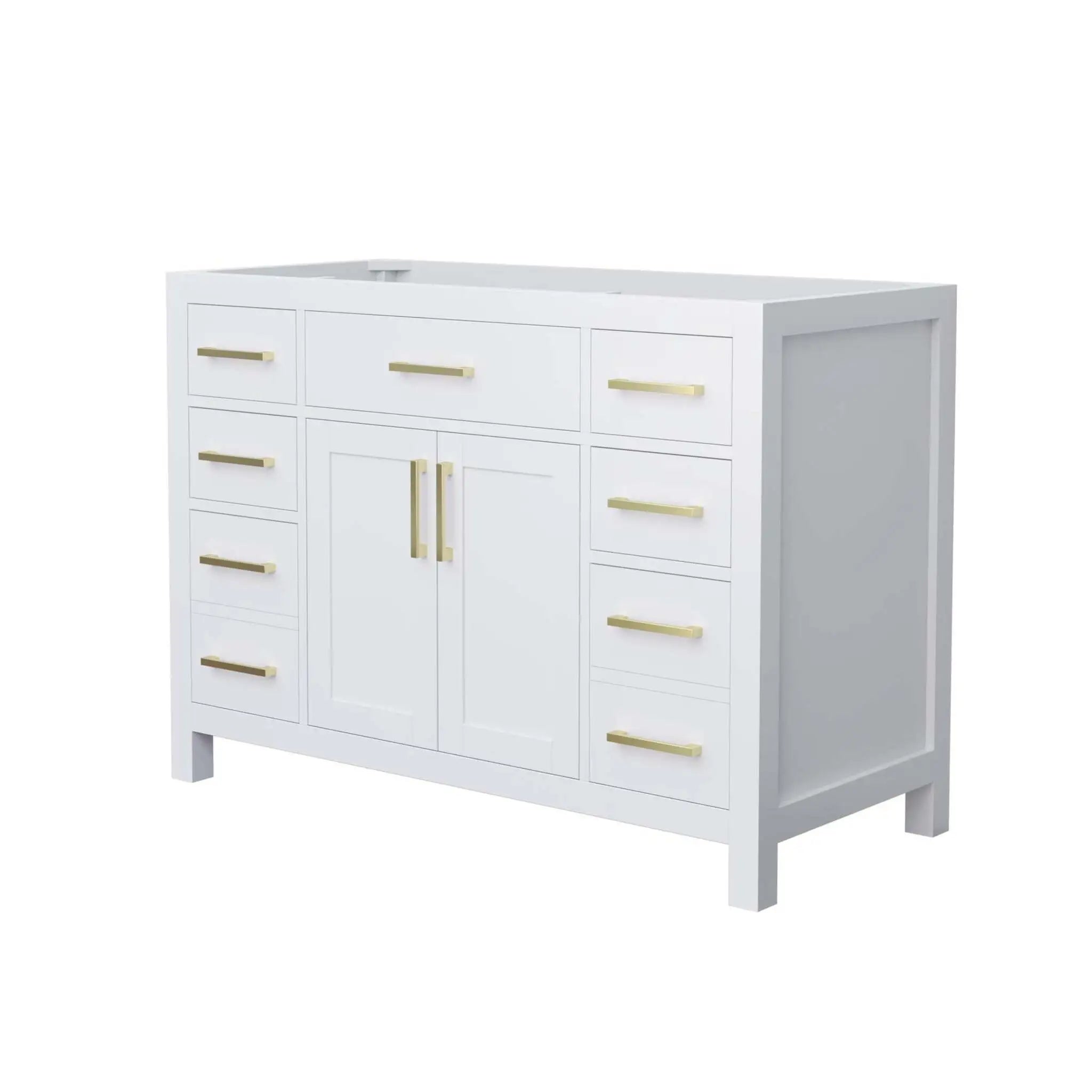 48" Beckett Single Bathroom Vanity in White with Brushed Gold Trim by Wyndham