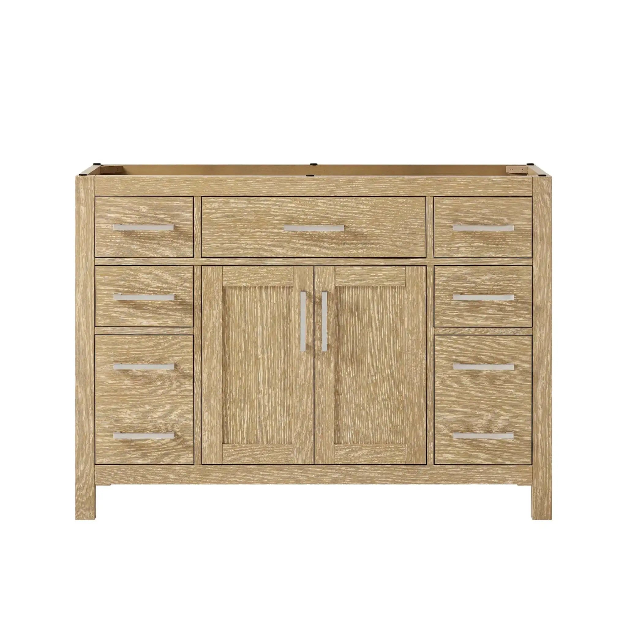 48" Beckett Single Bathroom Vanity in Whitewashed Oak with Brushed Nickel Trim by Wyndham