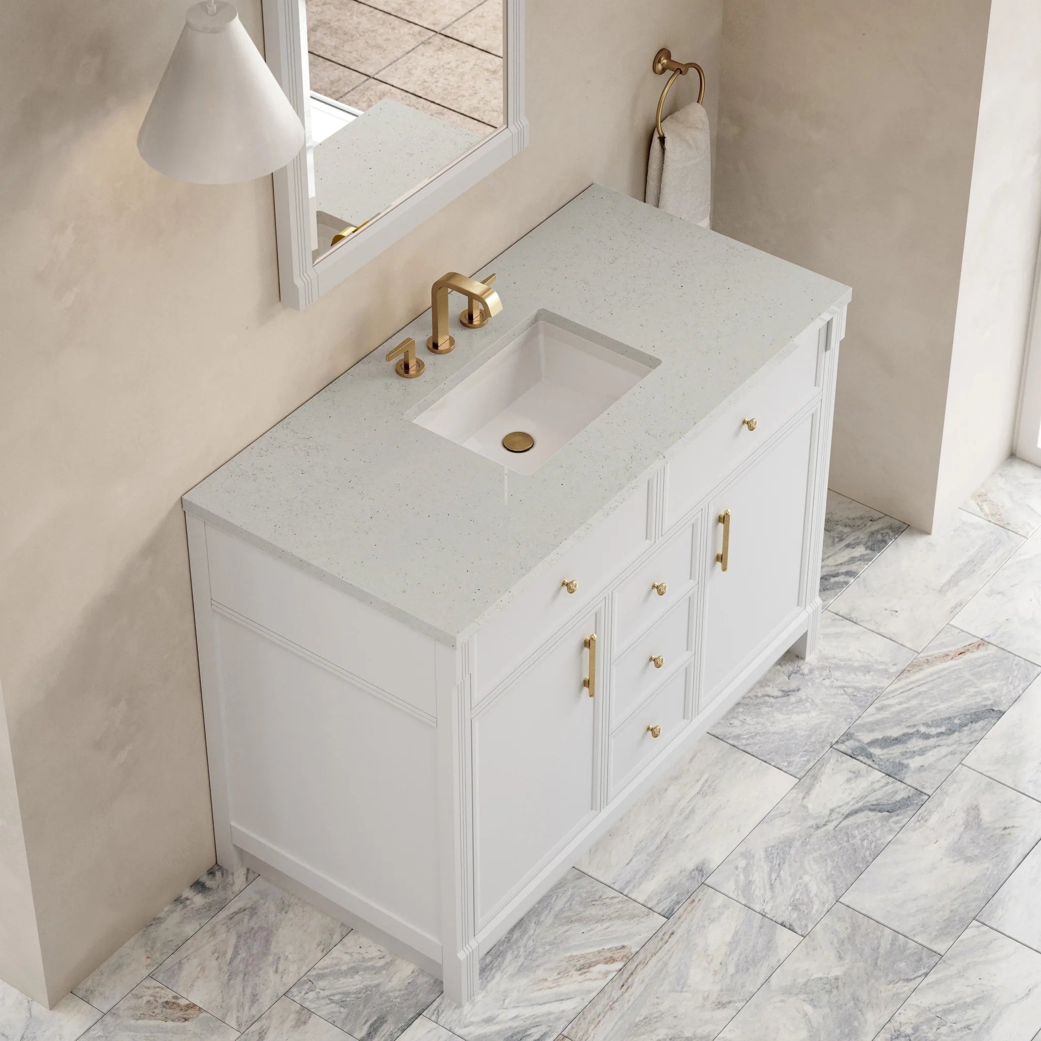 48" Bellshire Single Vanity in Bright White by James Martin Vanities-Lime Delight Silestone 5
