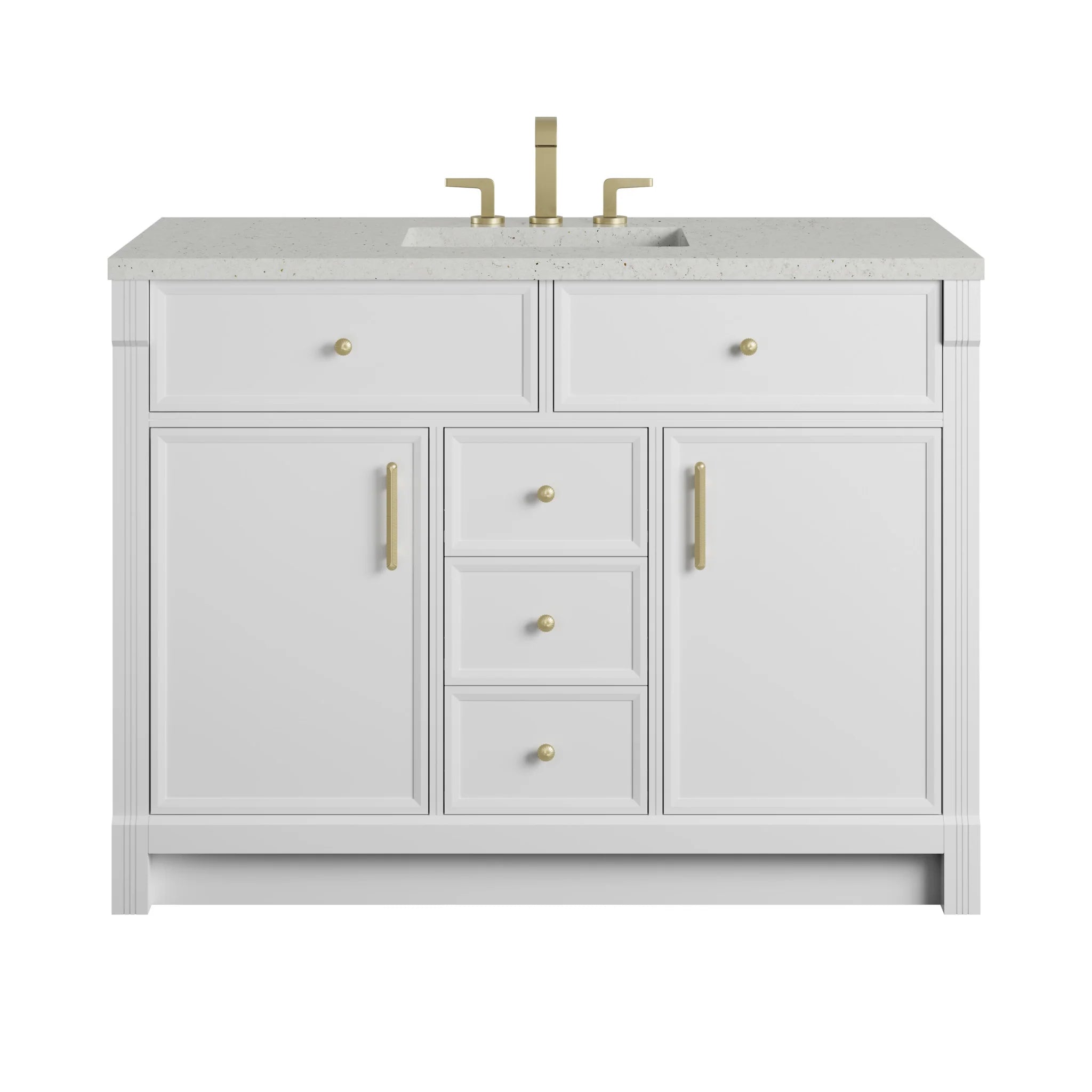 48" Bellshire Single Vanity in Bright White by James Martin Vanities-Lime Delight Silestone