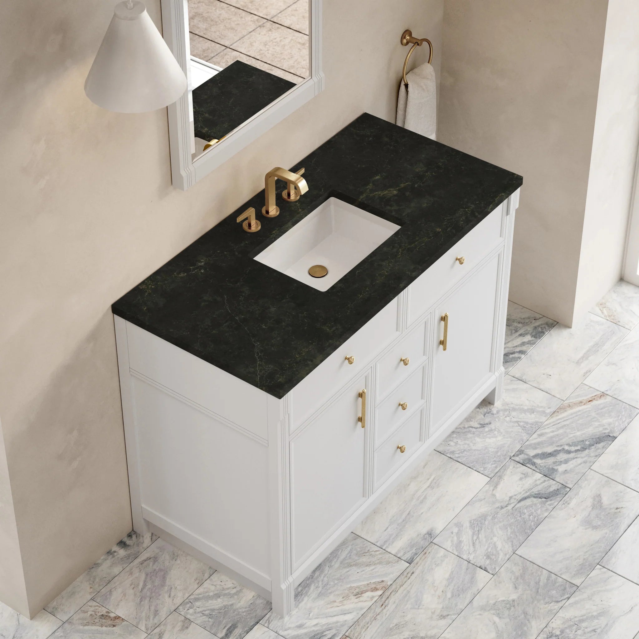 48" Bellshire Single Vanity in Bright White by James Martin Vanities-Phantome Eclos 5
