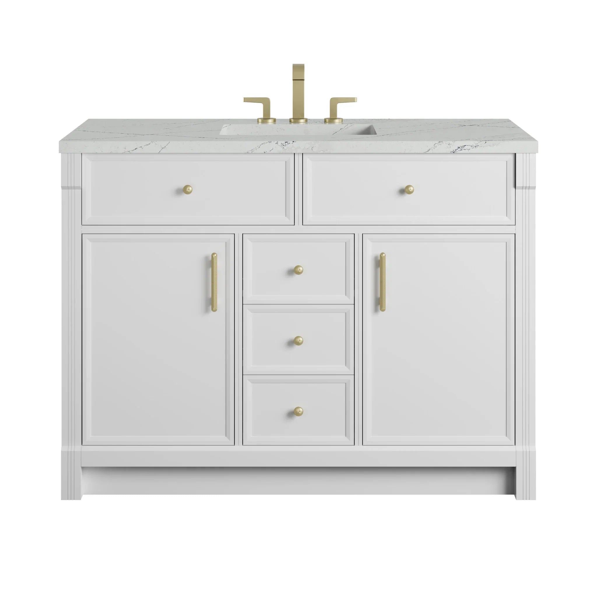 48" Bellshire Single Vanity in Bright White by James Martin Vanities - AURA Modern Home